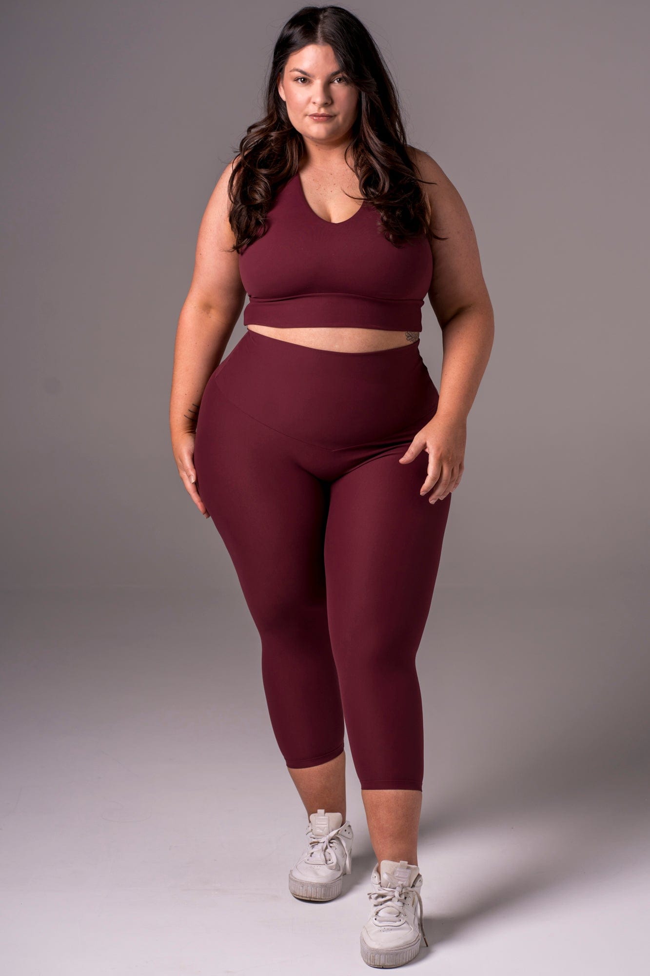 Cherry Cola Dynamic High Waisted Capri Leggings