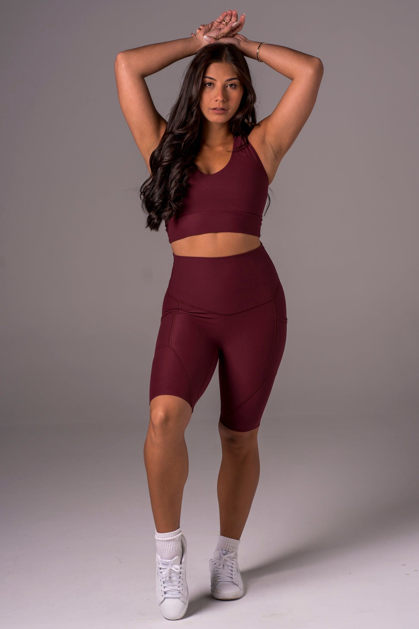 Cherry Cola Dynamic High Waisted Pocket Shaper Bike Shorts