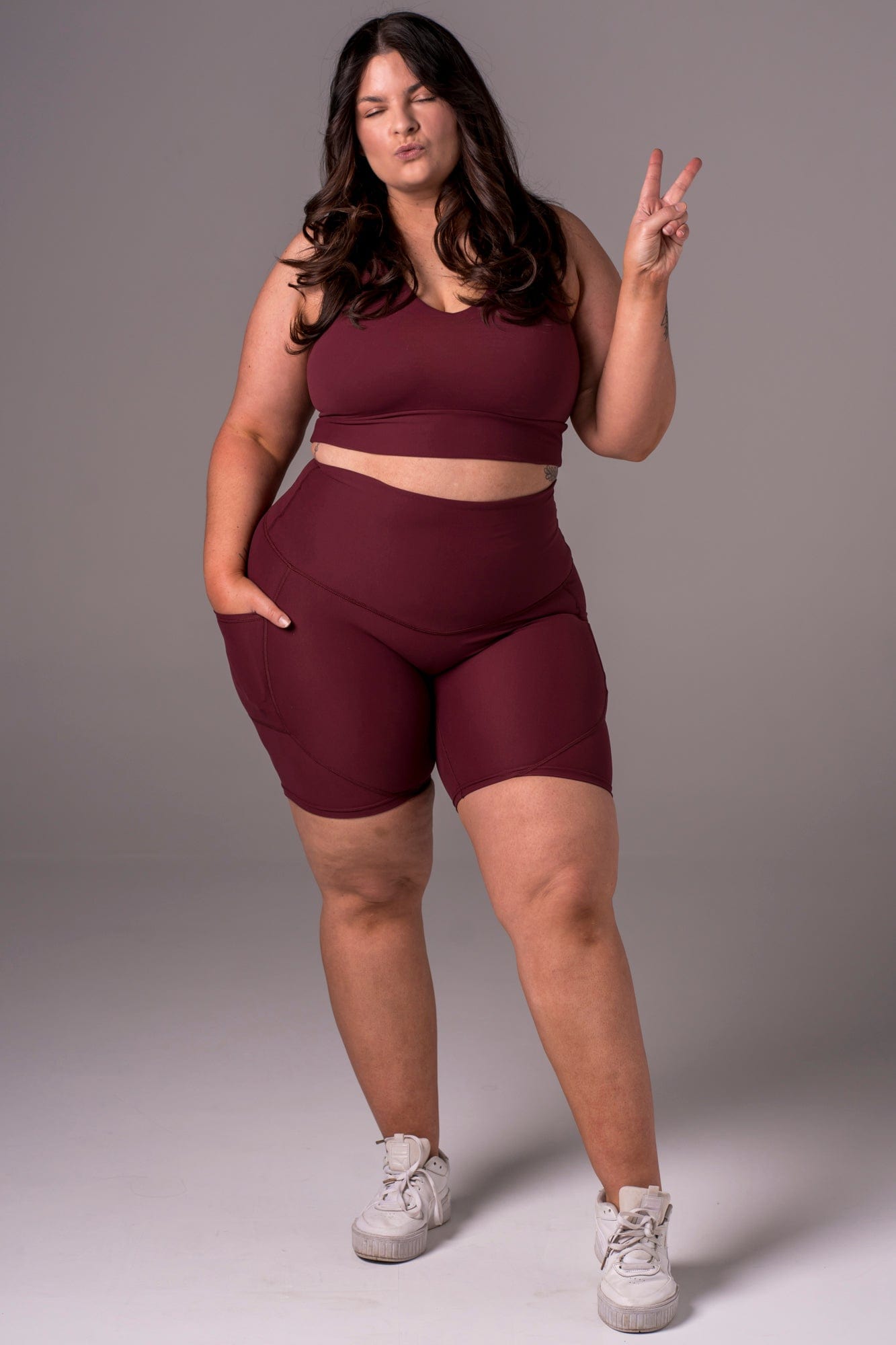 Cherry Cola Dynamic High Waisted Pocket Shaper Booty Shorts