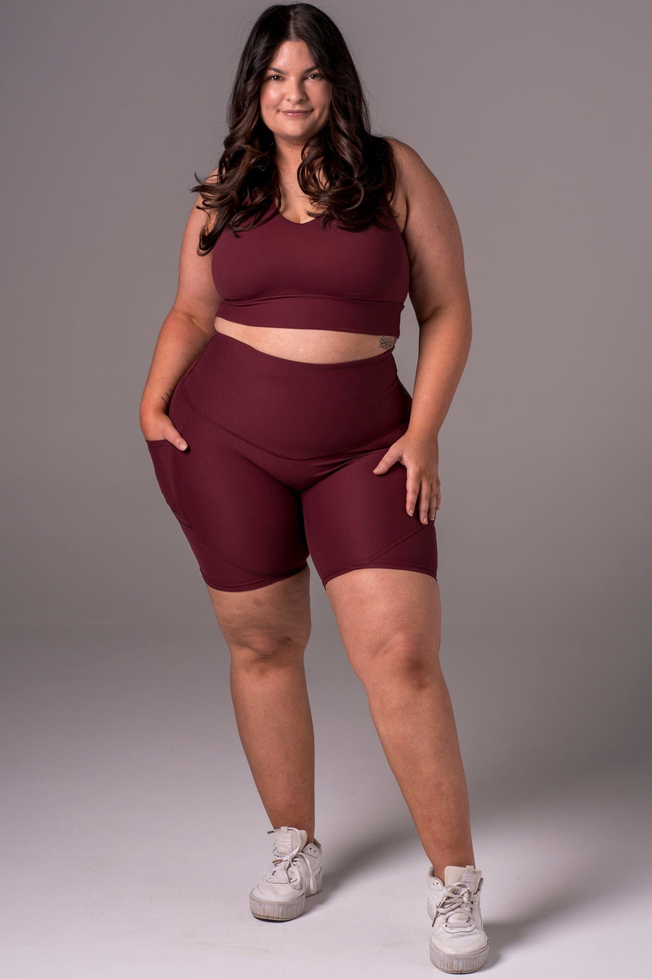 Cherry Cola Dynamic High Waisted Pocket Shaper Booty Shorts