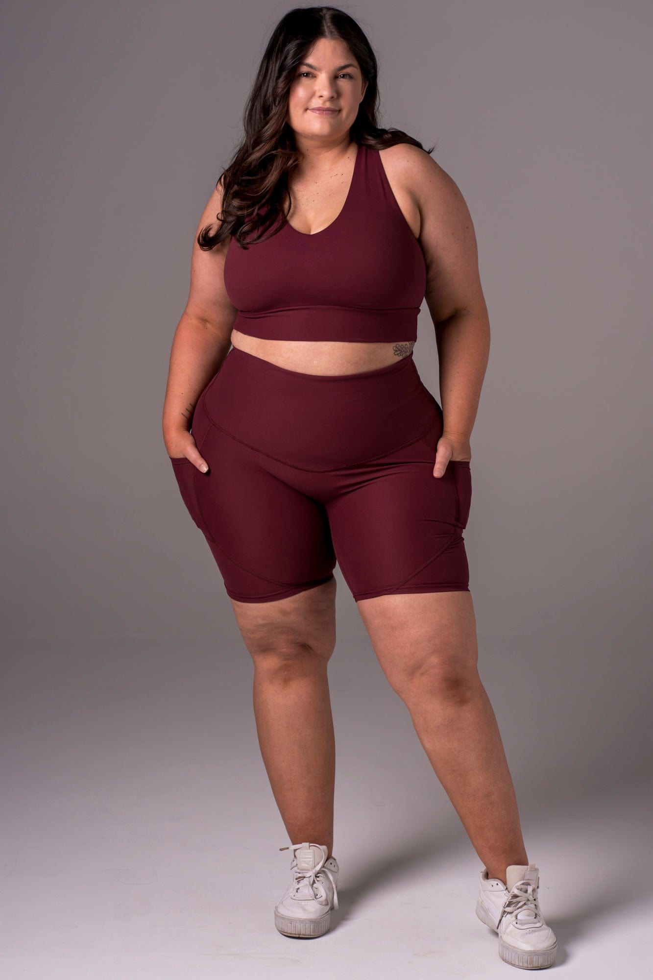 Cherry Cola Dynamic High Waisted Pocket Shaper Booty Shorts