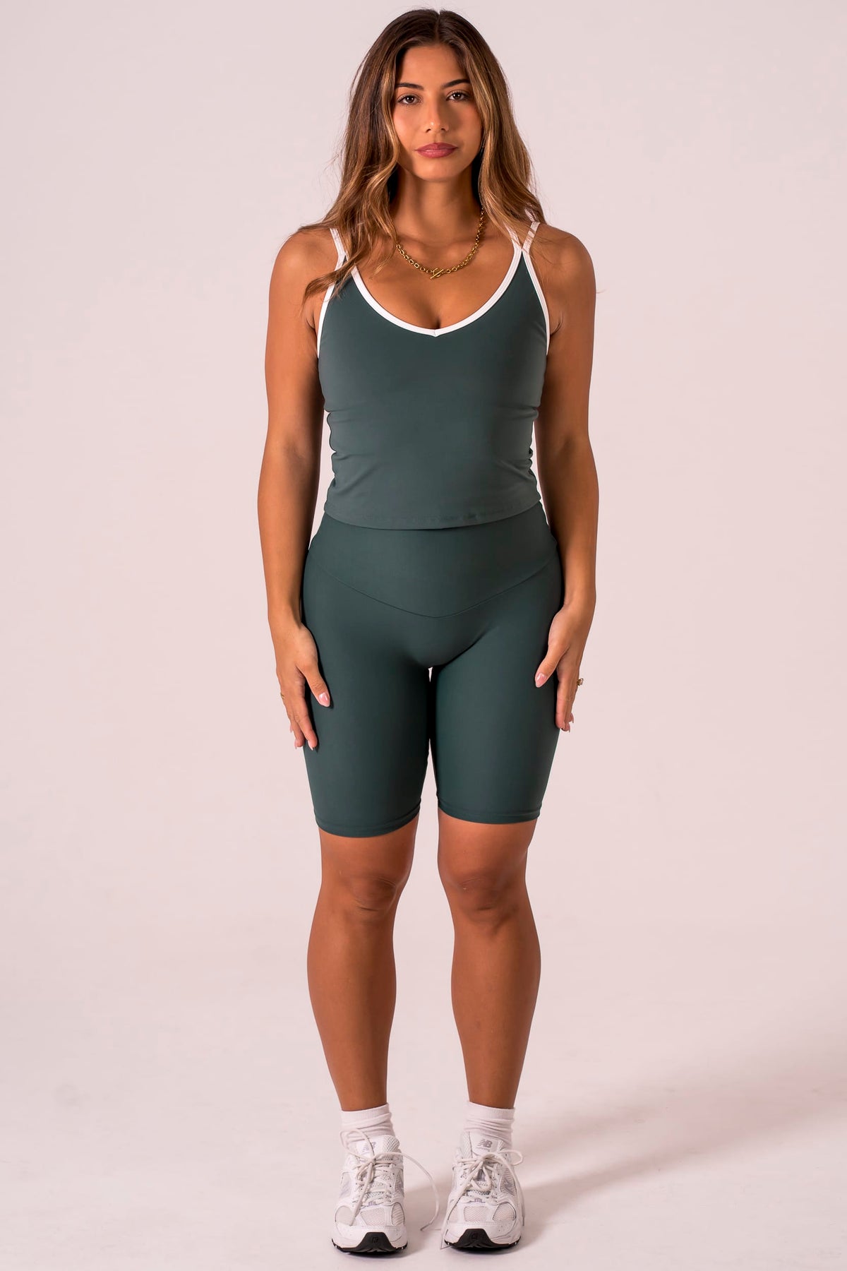 Emerald Dynamic High Waisted Bike Shorts