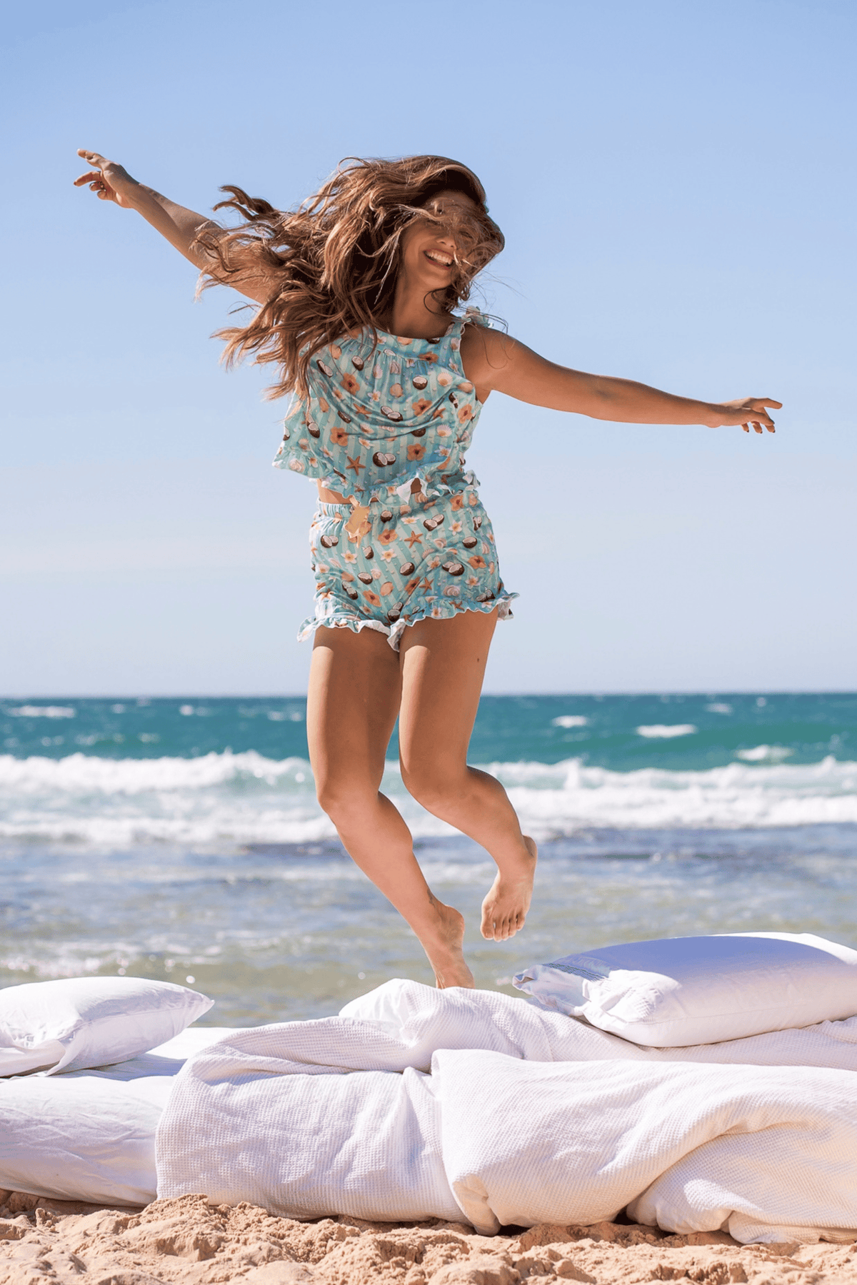 Endless Summer Bamboo Frill Pyjama Shorts
