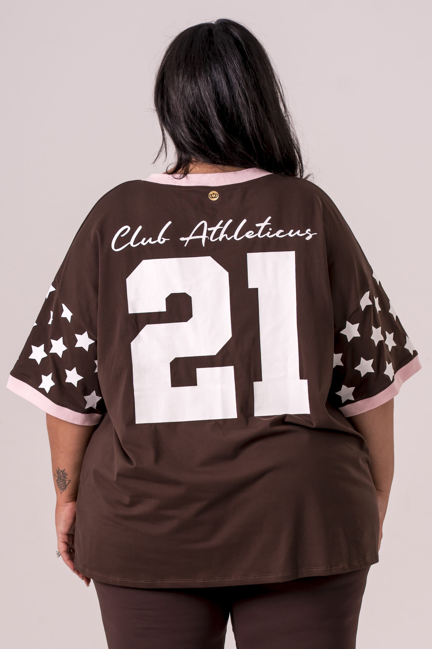 Espresso Club V Neck Oversized T-Shirt