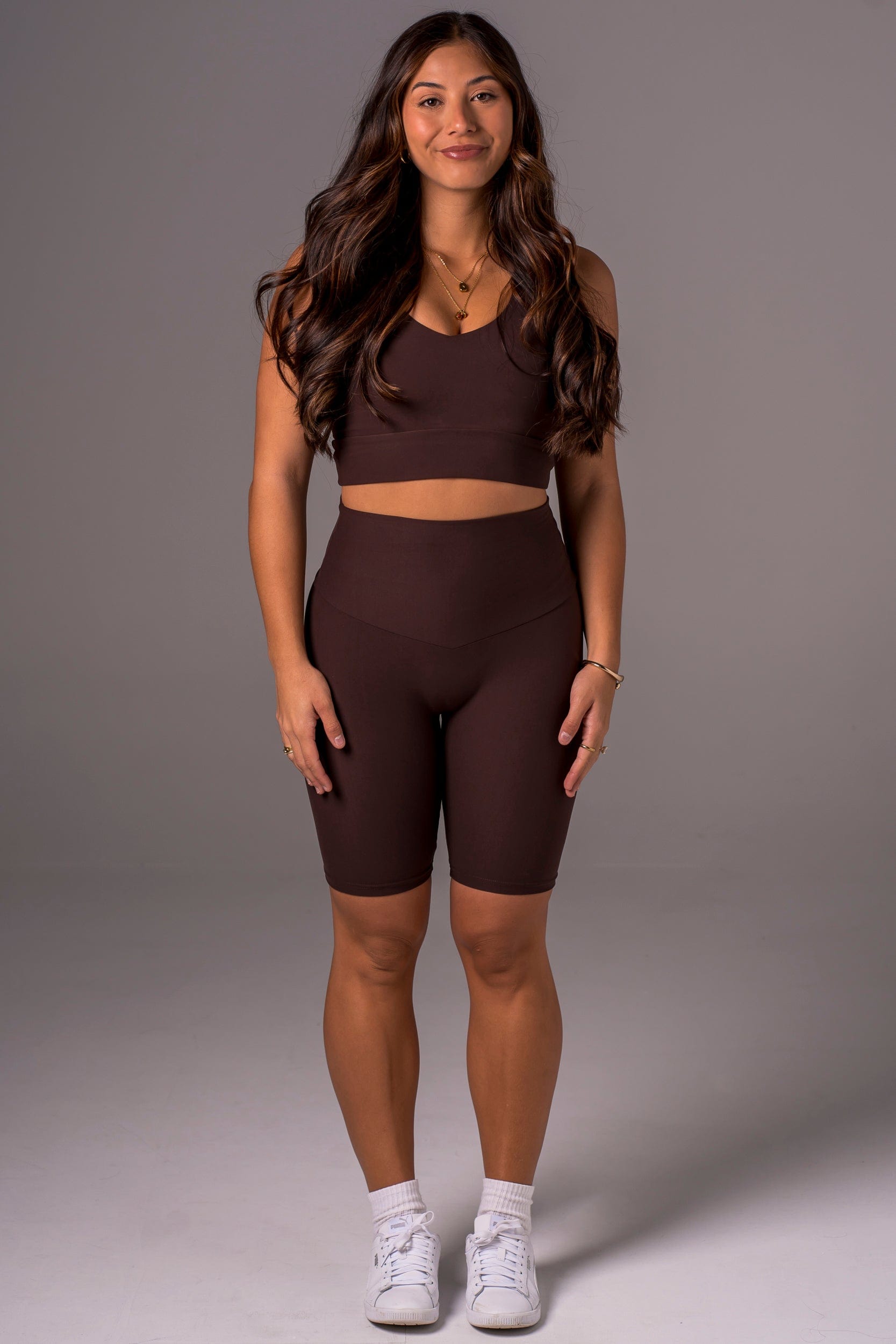 Espresso Dynamic High Waisted Bike Shorts