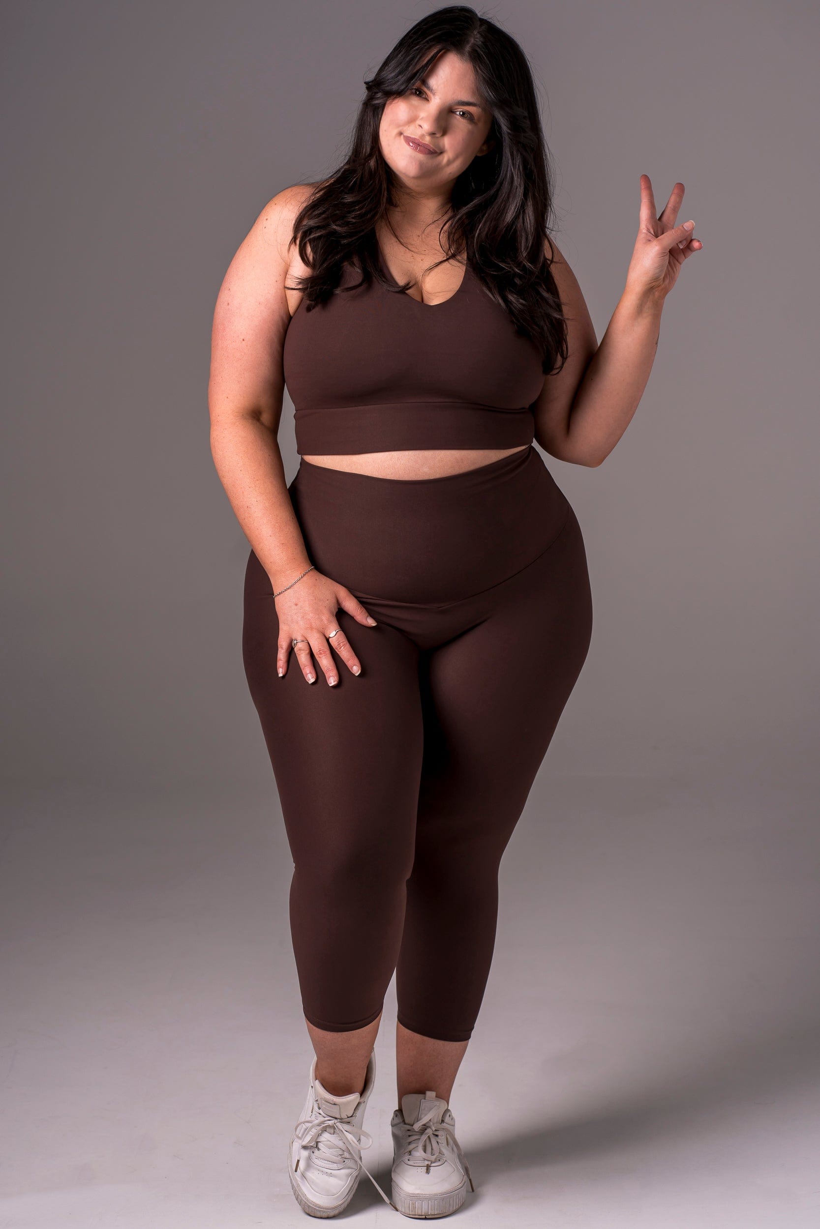 Espresso Dynamic High Waisted Capri Leggings