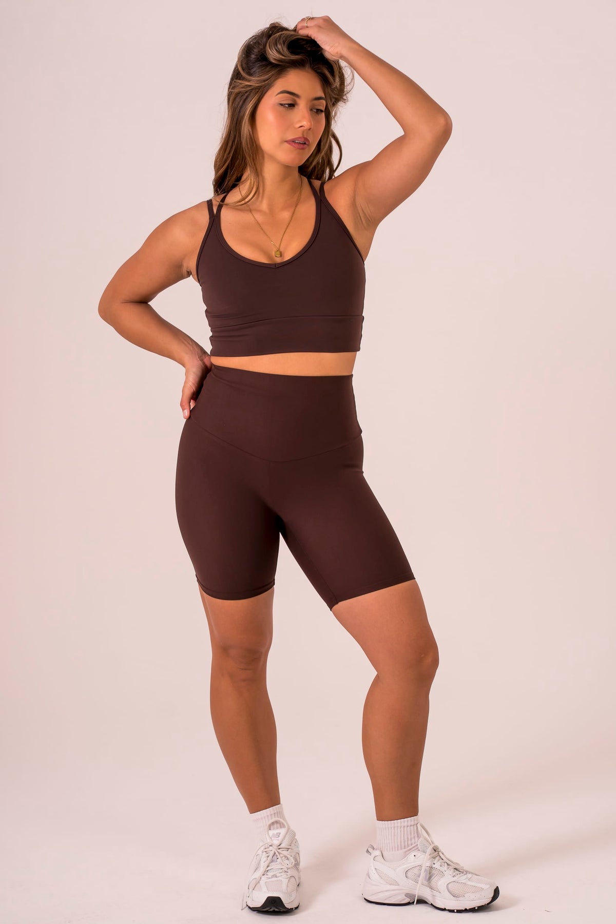 Espresso Dynamic Pocket Band Booty Shorts