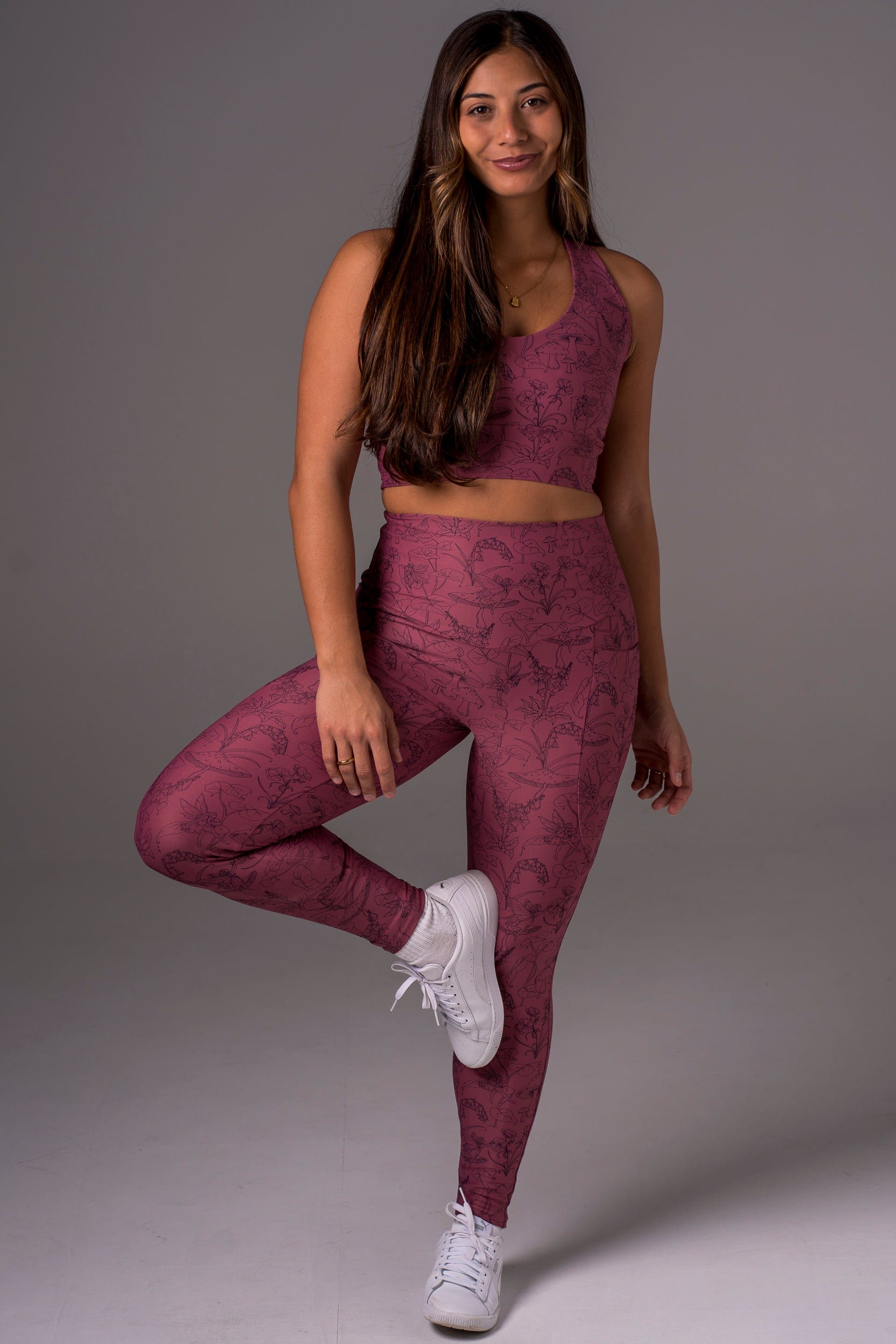 Fairy Garden Dynamic High Waisted Pocket Ankle Biter Leggings