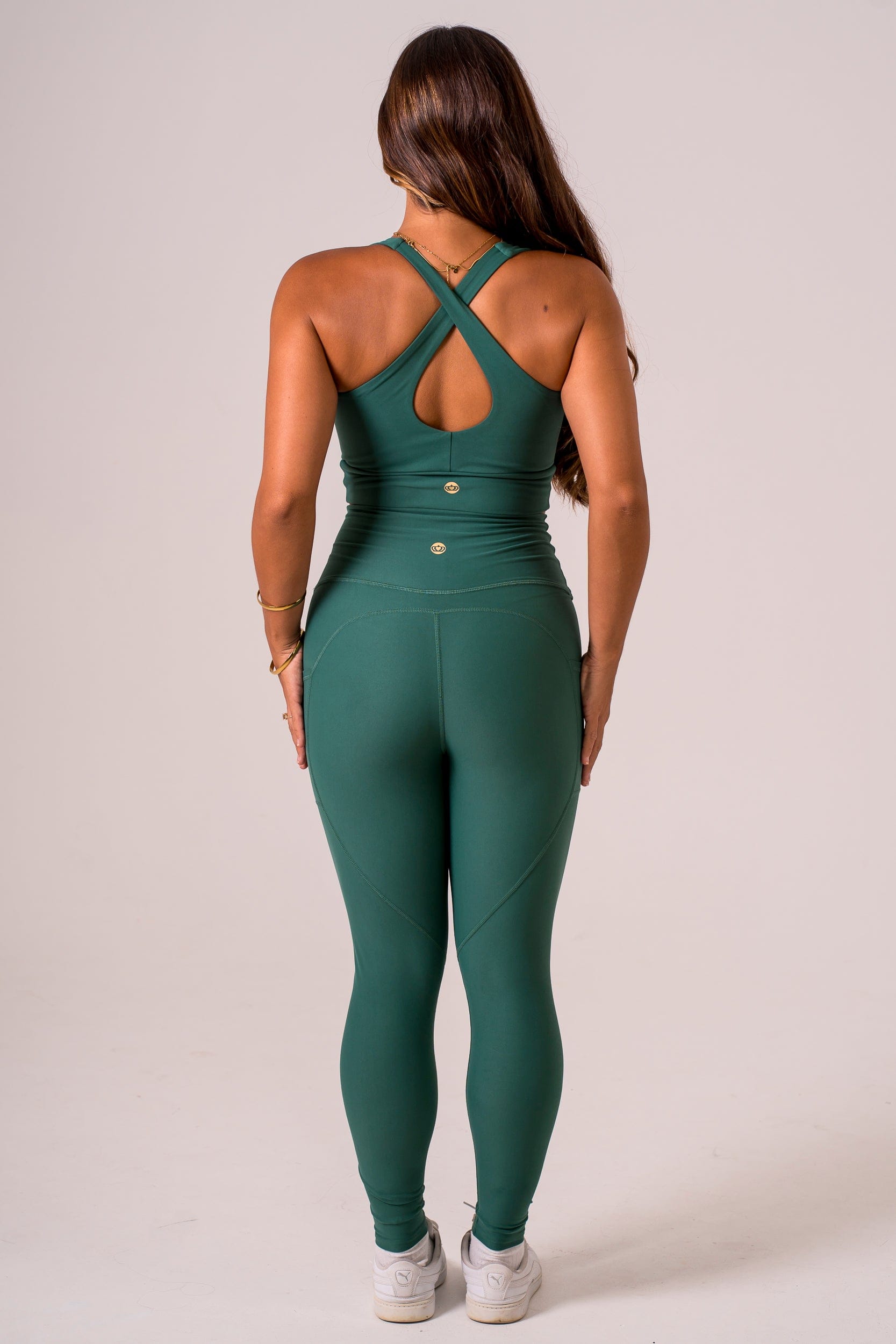 Forest Dynamic High Waisted Pocket Shaper Ankle Biter Leggings