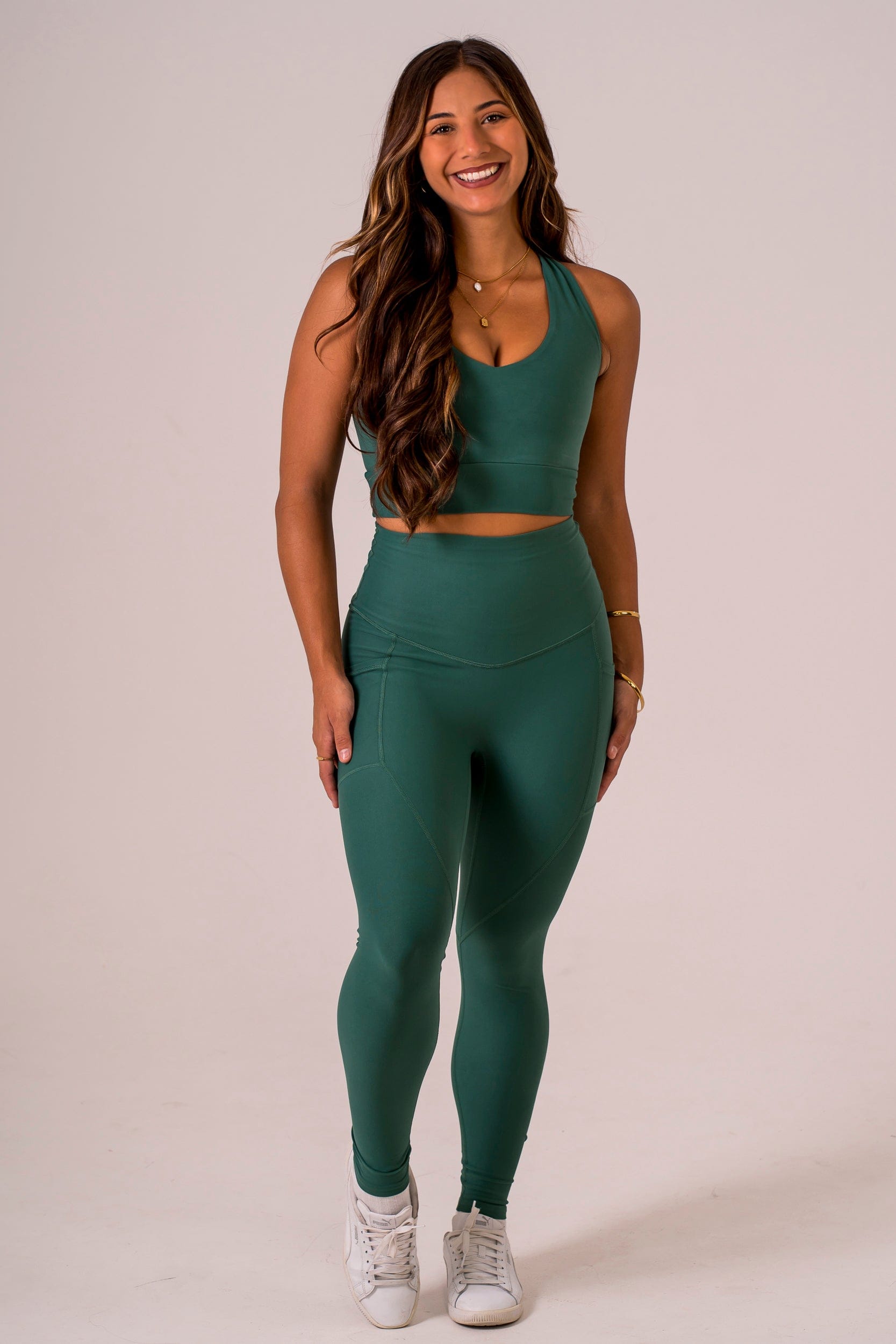 Forest Dynamic High Waisted Pocket Shaper Ankle Biter Leggings
