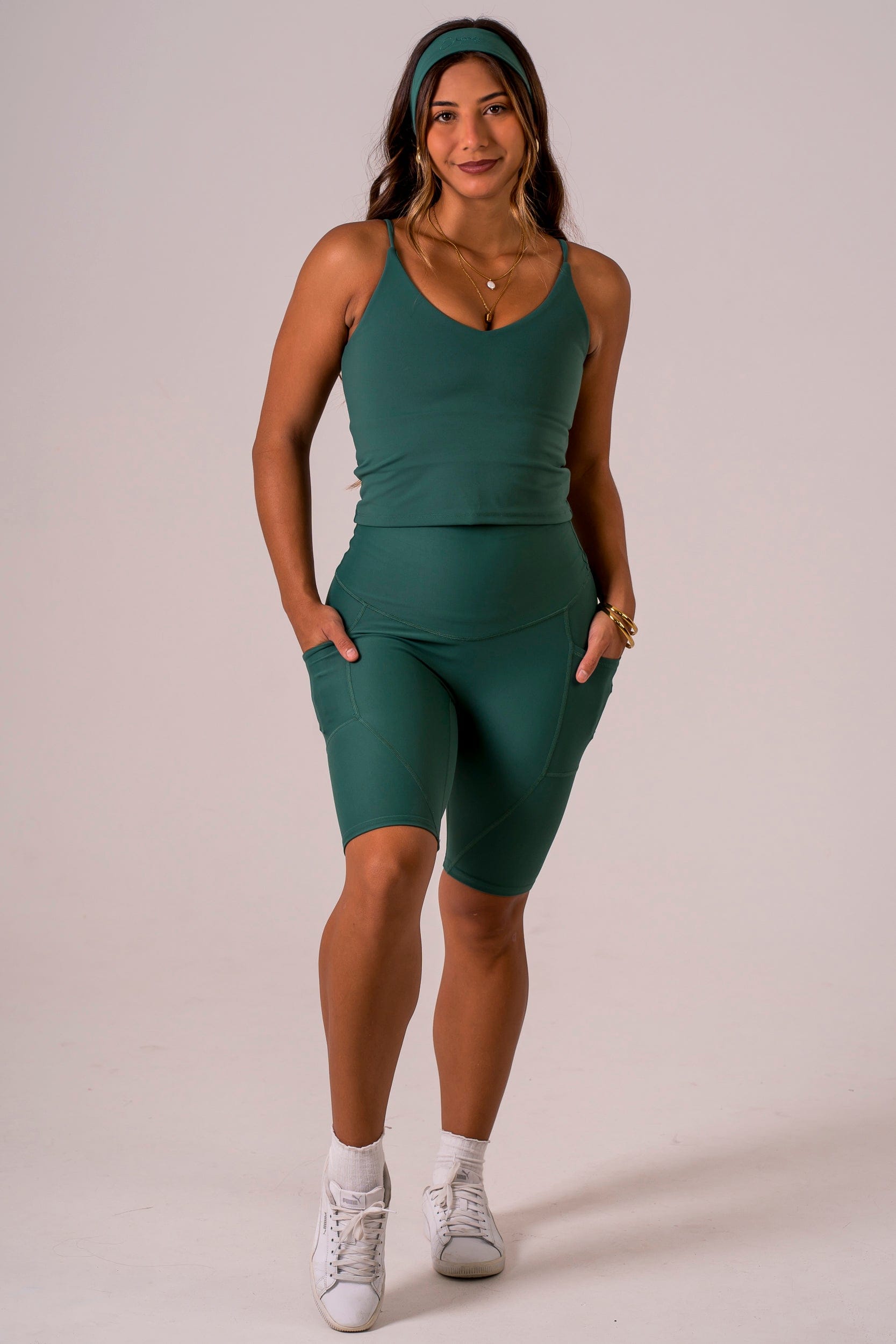 Forest Dynamic High Waisted Pocket Shaper Bike Shorts