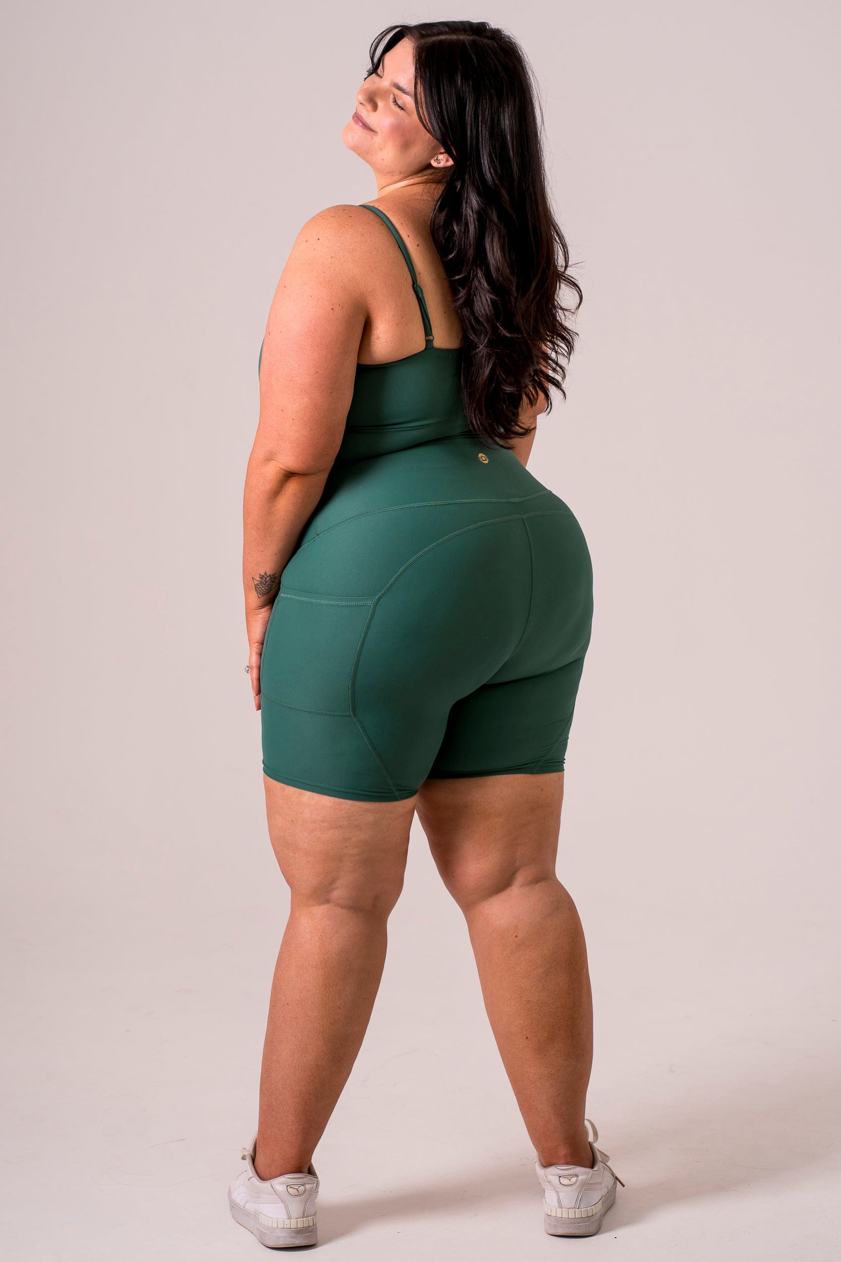 Forest Dynamic High Waisted Pocket Shaper Booty Shorts