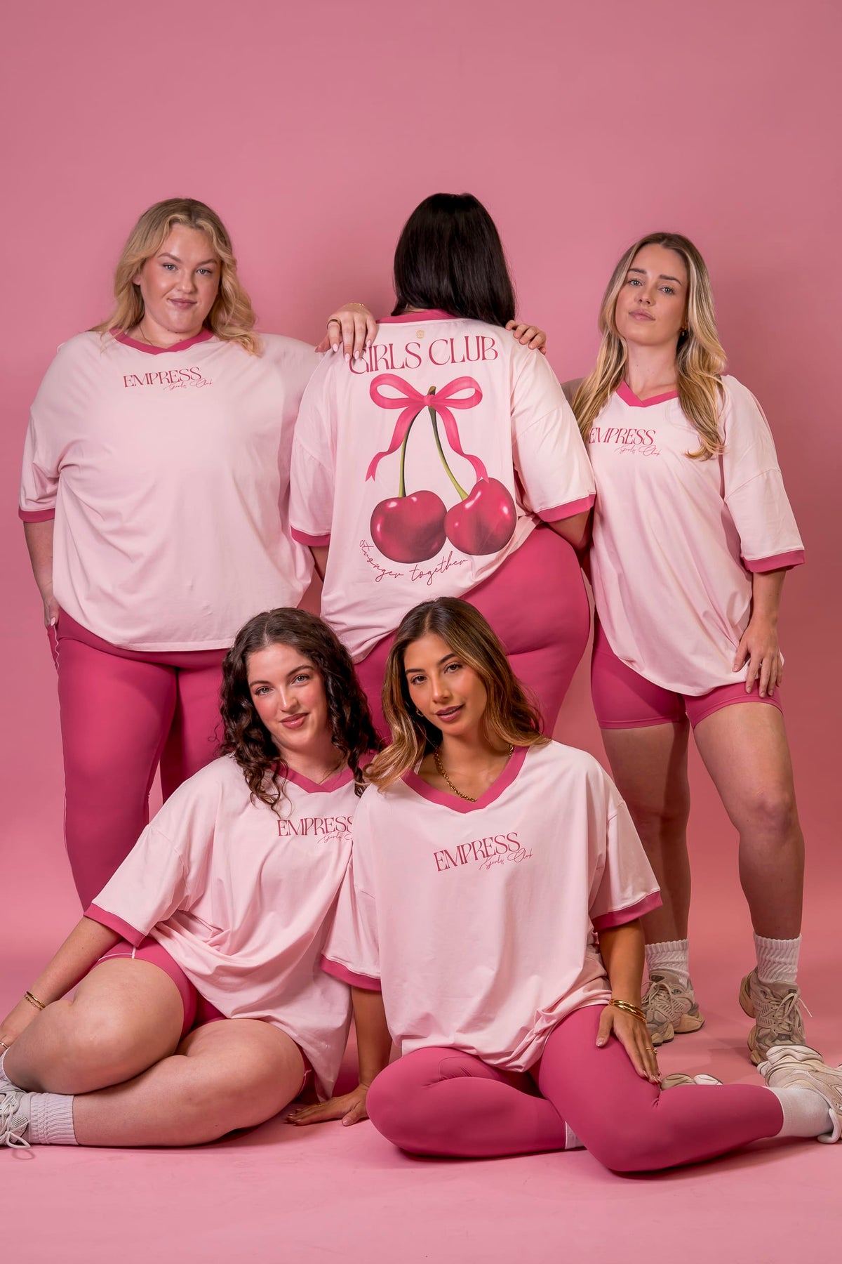 Girls Club V Neck Oversized T-Shirt