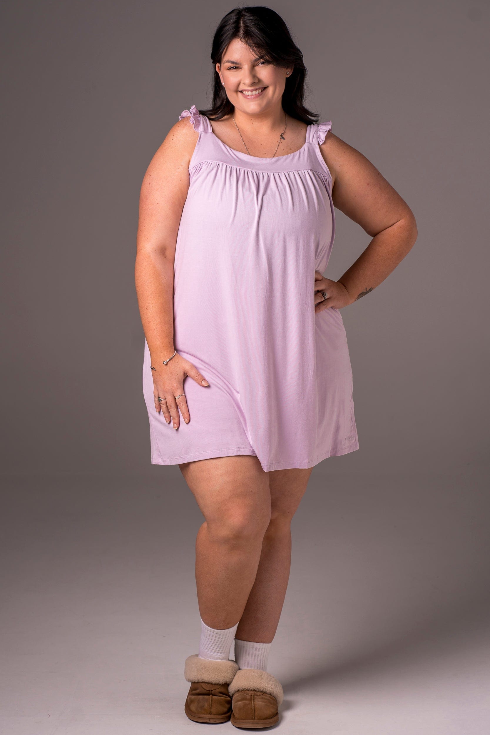 Lilac Bamboo Pyjama Dress