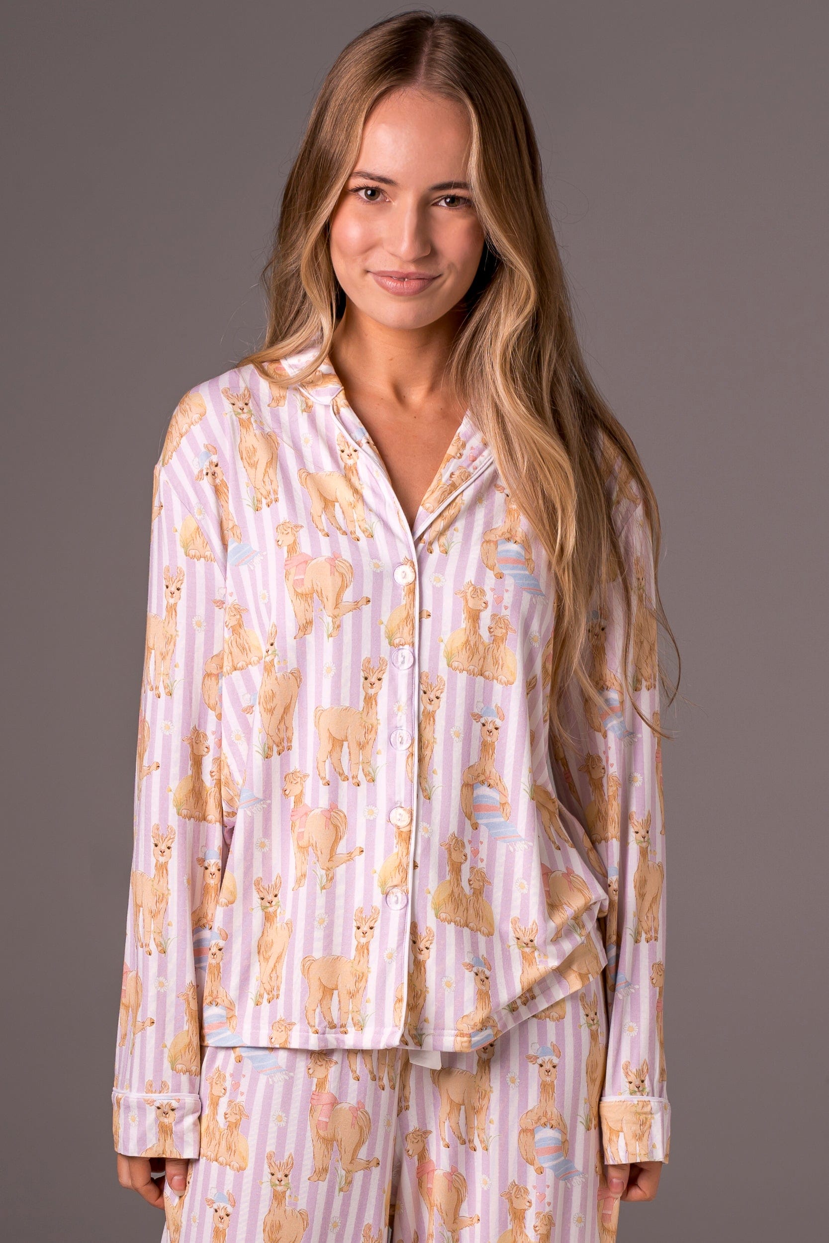 Llama Bamboo Pyjama Long Sleeve Shirt