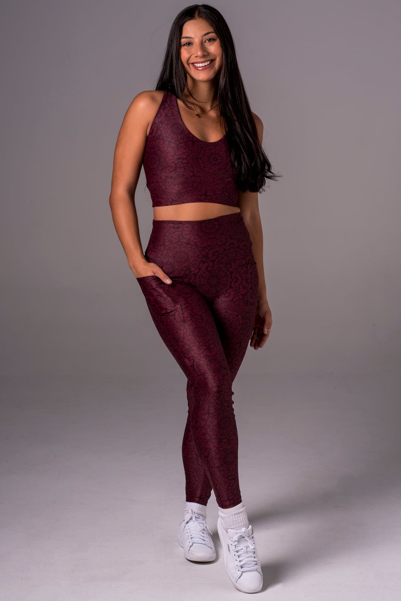 Mandala Dynamic High Waisted Pocket Ankle Biter Leggings