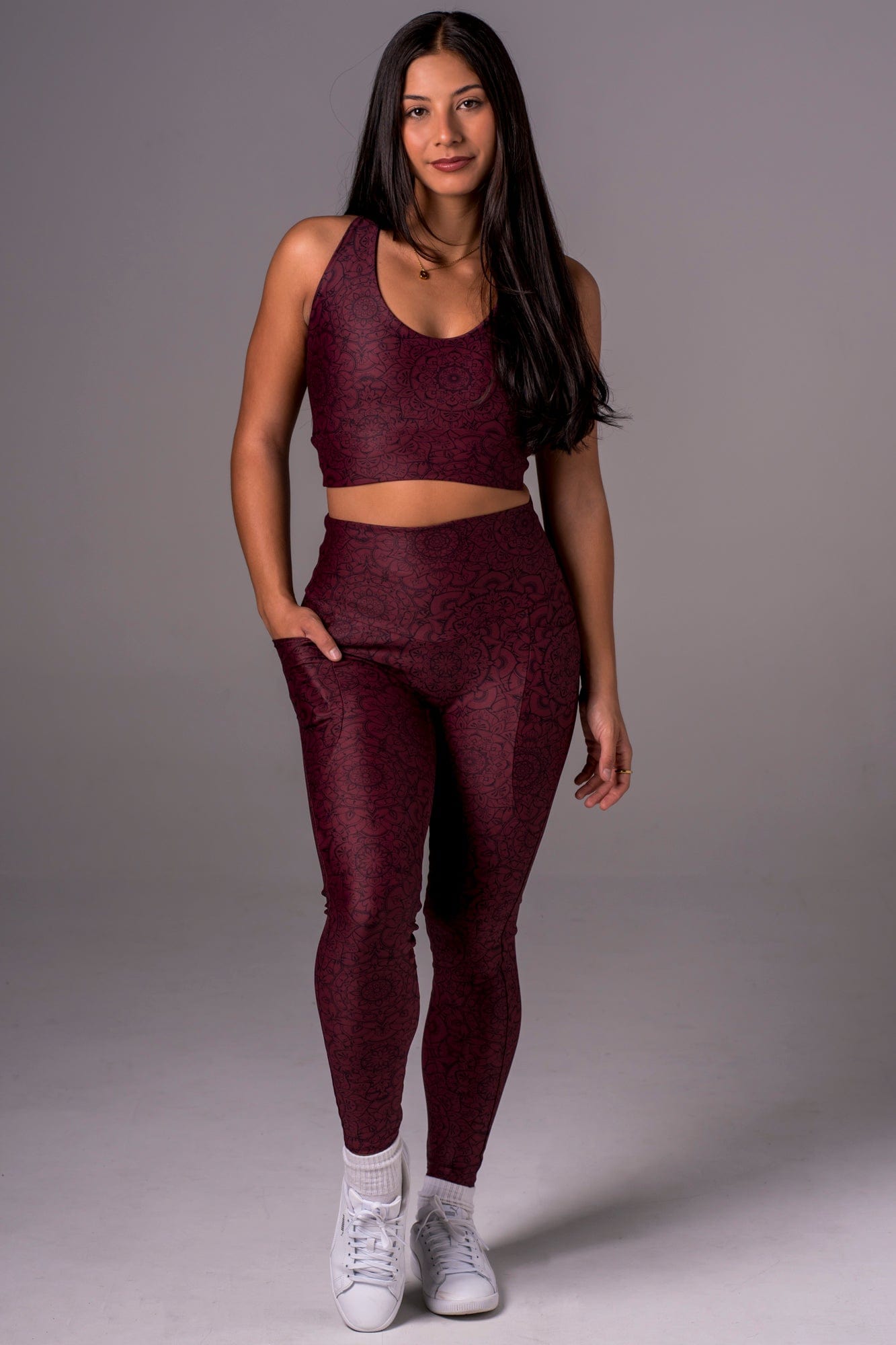 Mandala Dynamic High Waisted Pocket Ankle Biter Leggings