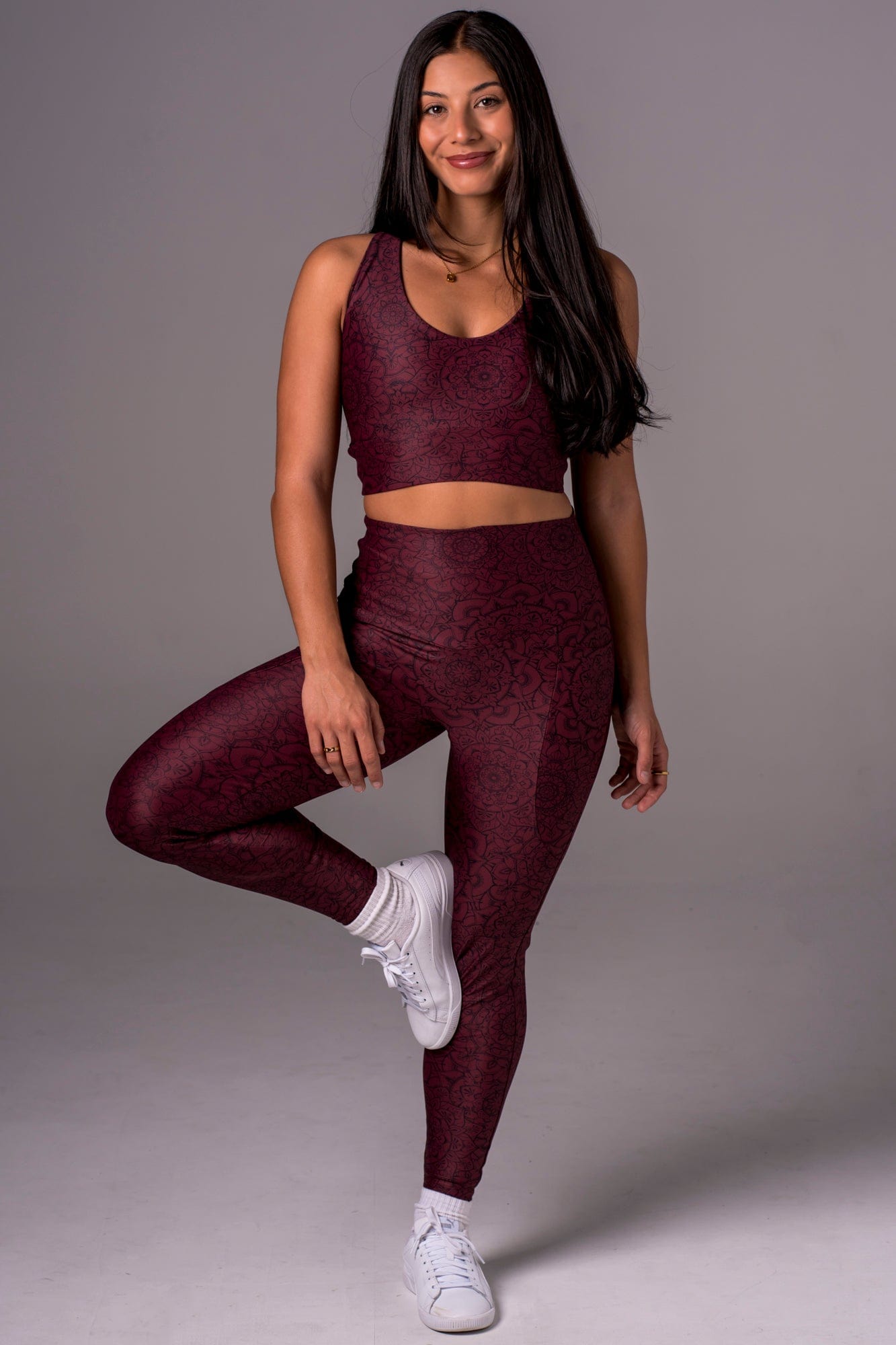 Mandala Dynamic High Waisted Pocket Ankle Biter Leggings