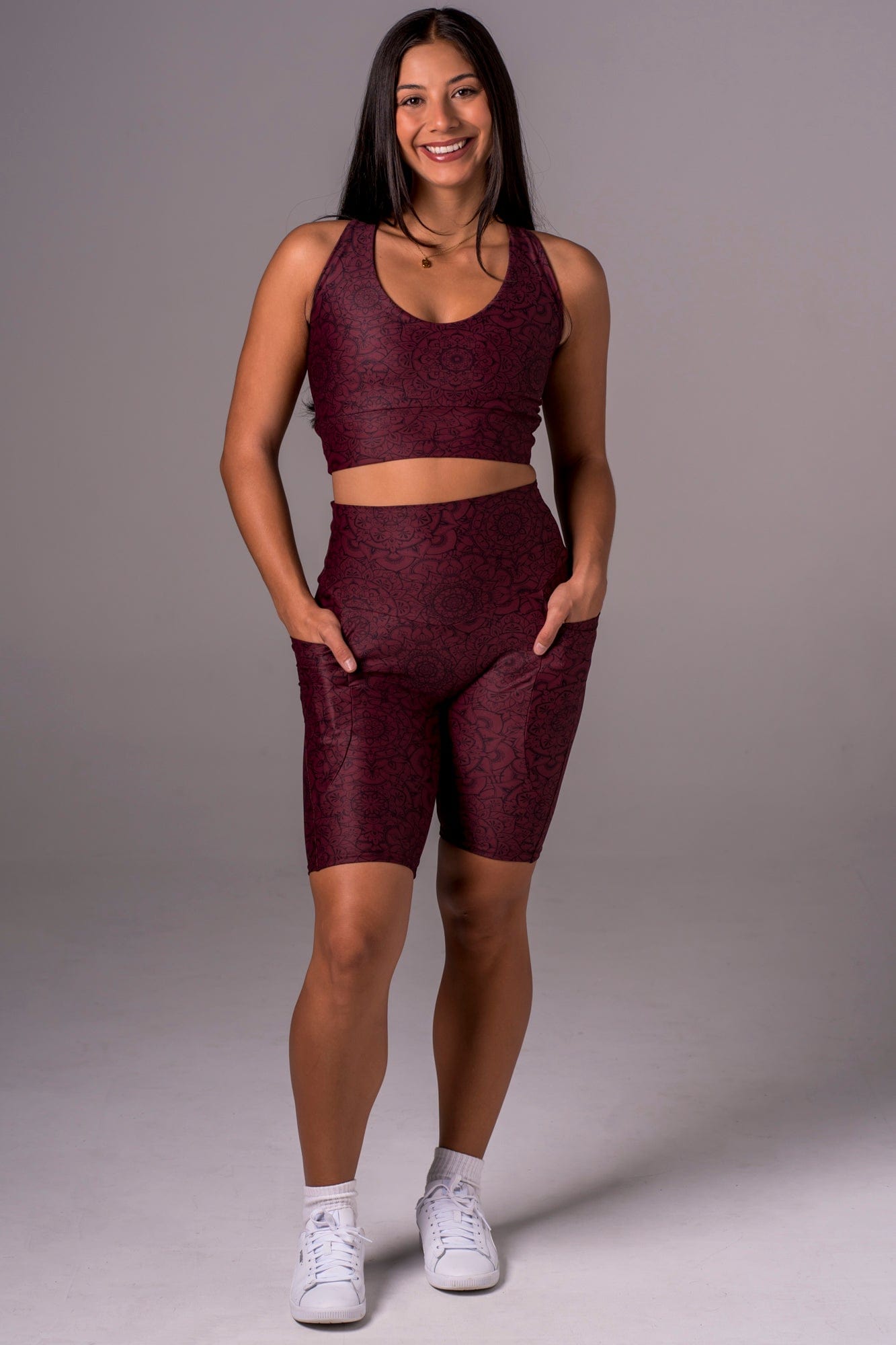 Mandala Dynamic High Waisted Pocket Bike Shorts