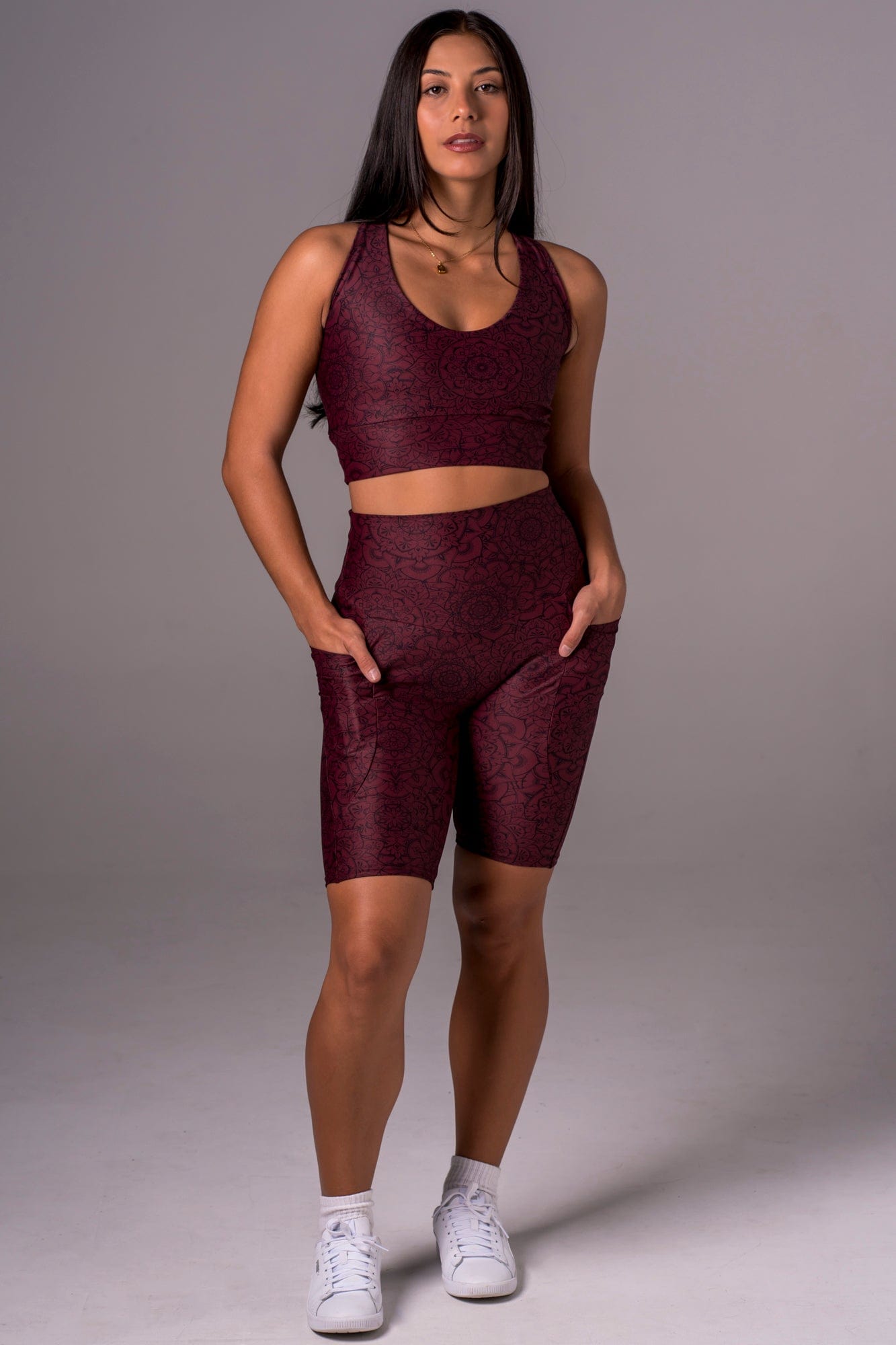 Mandala Dynamic High Waisted Pocket Bike Shorts