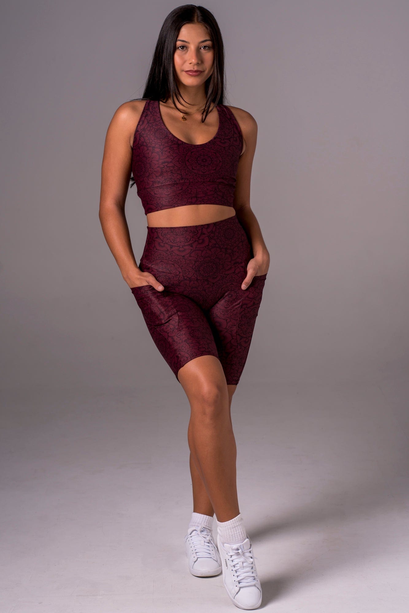 Mandala Dynamic High Waisted Pocket Bike Shorts