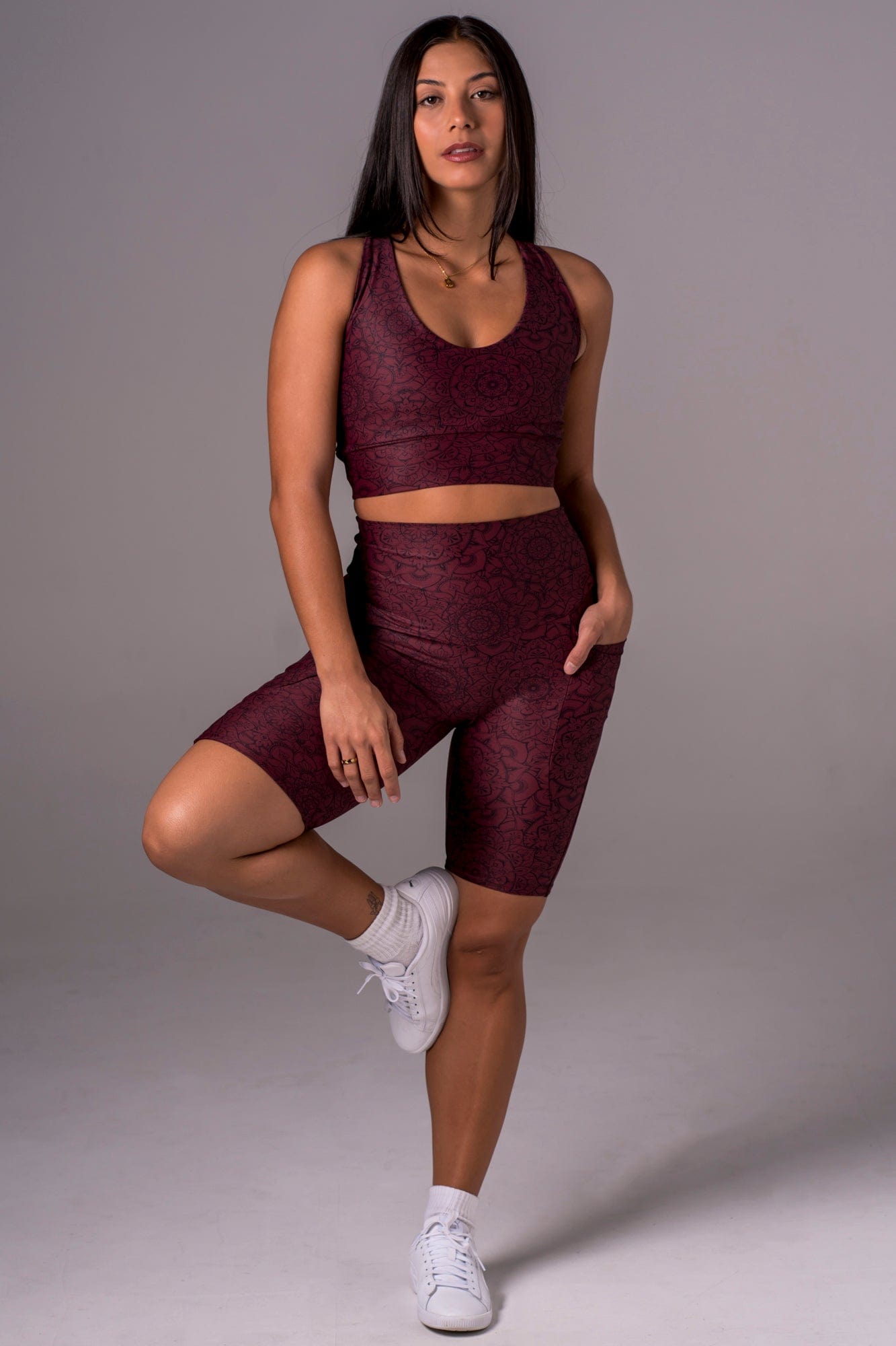 Mandala Dynamic High Waisted Pocket Bike Shorts