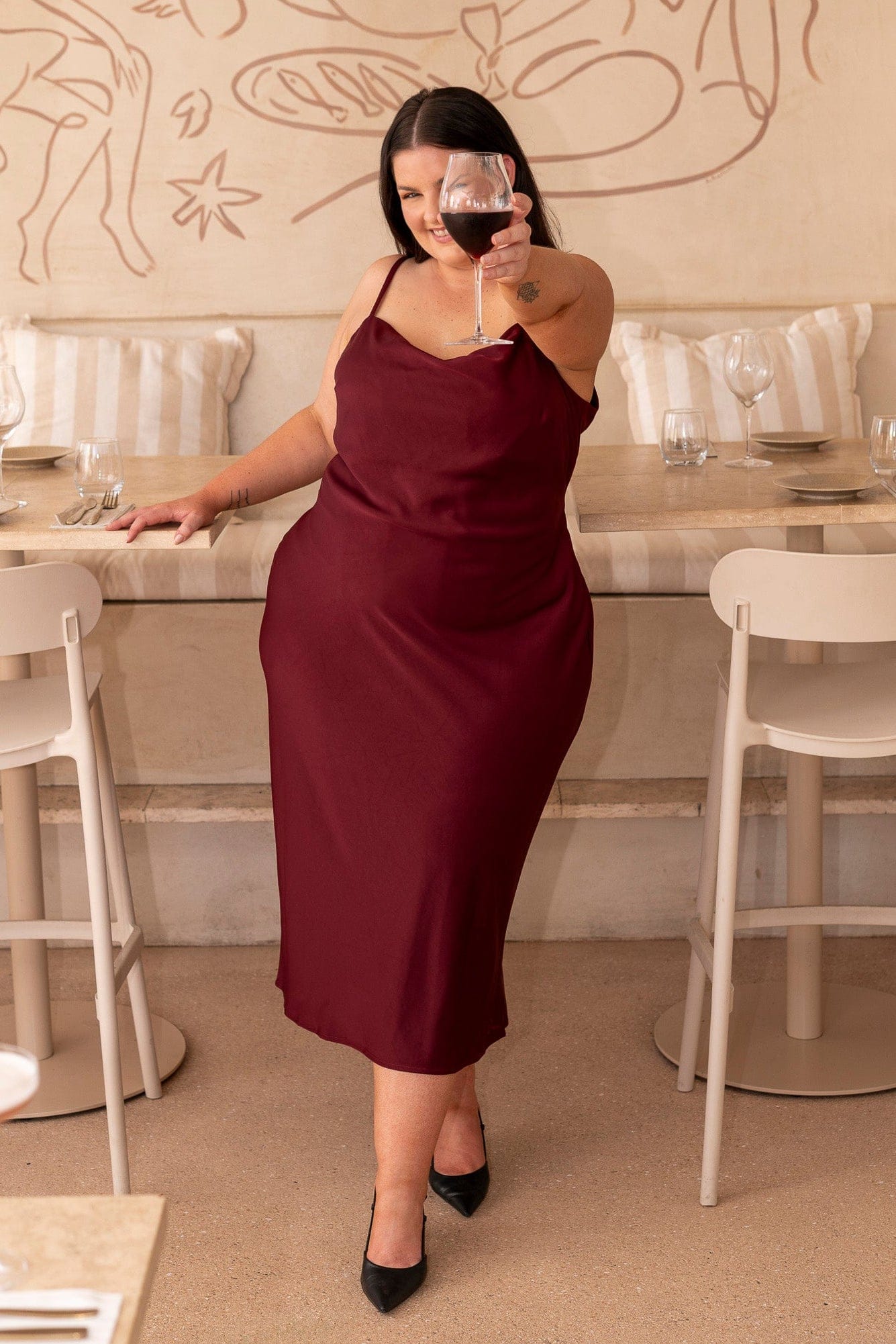 Merlo Cowl Neck Dress