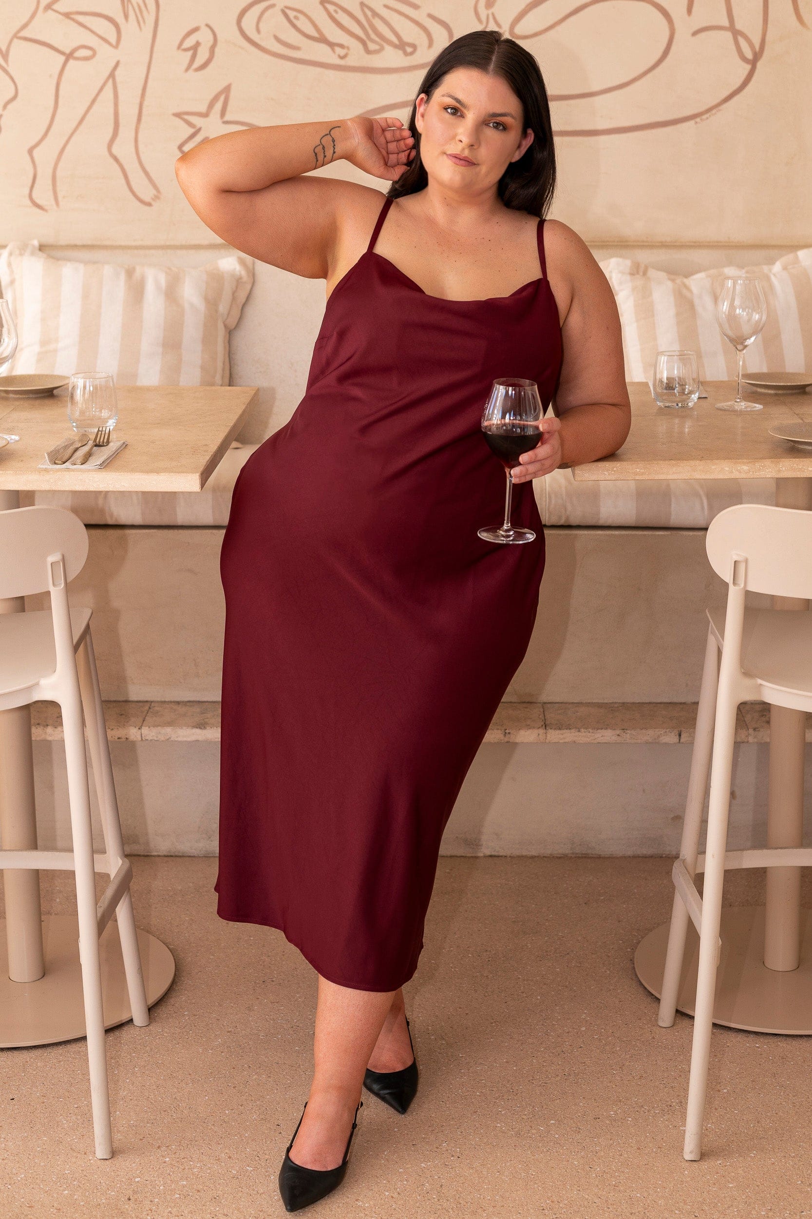 Merlo Cowl Neck Dress