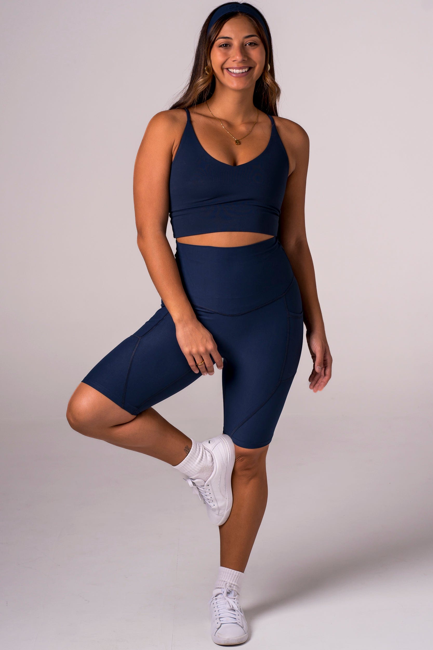 Midnight Dynamic High Waisted Pocket Shaper Bike Shorts