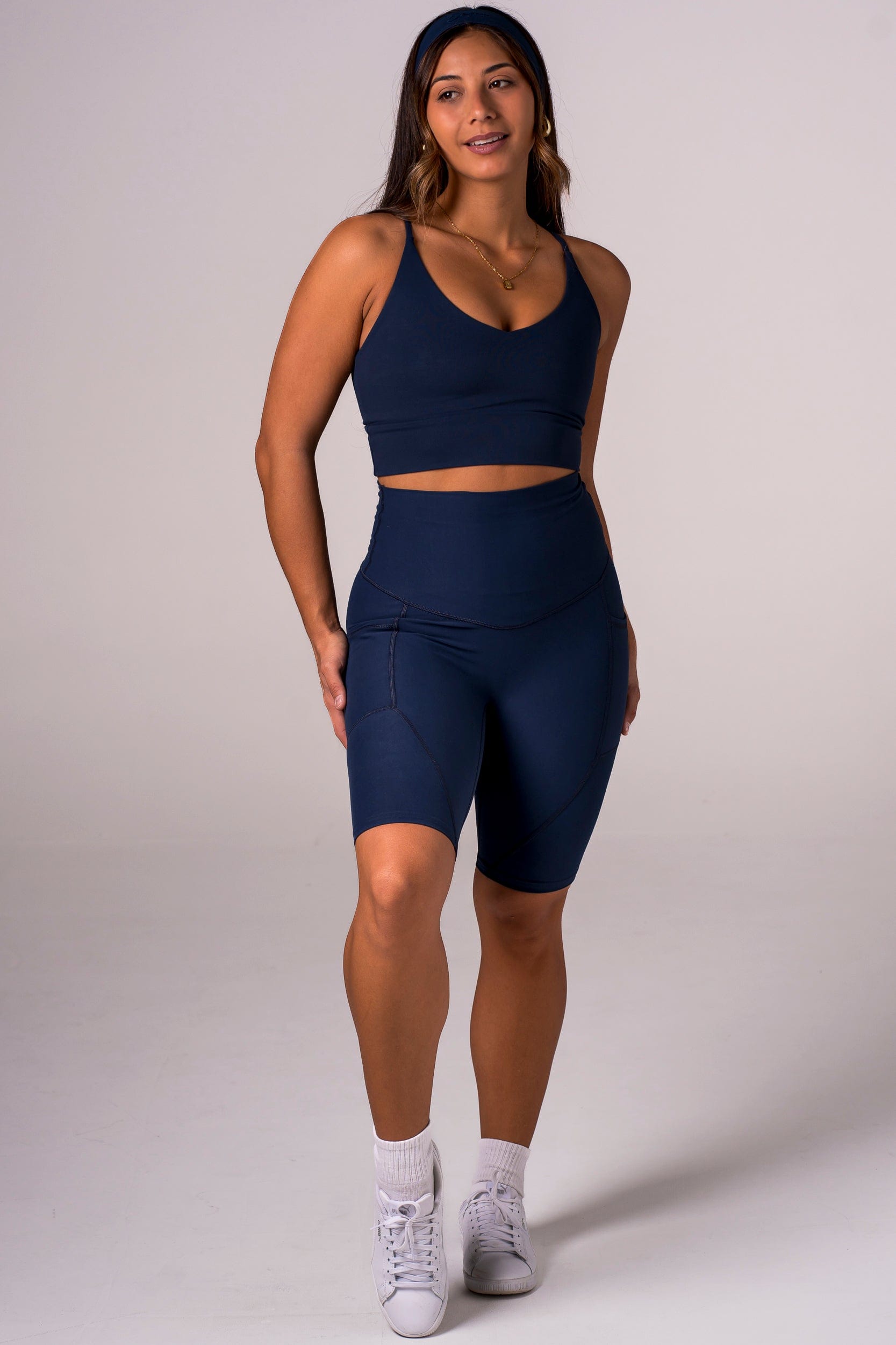 Midnight Dynamic High Waisted Pocket Shaper Bike Shorts