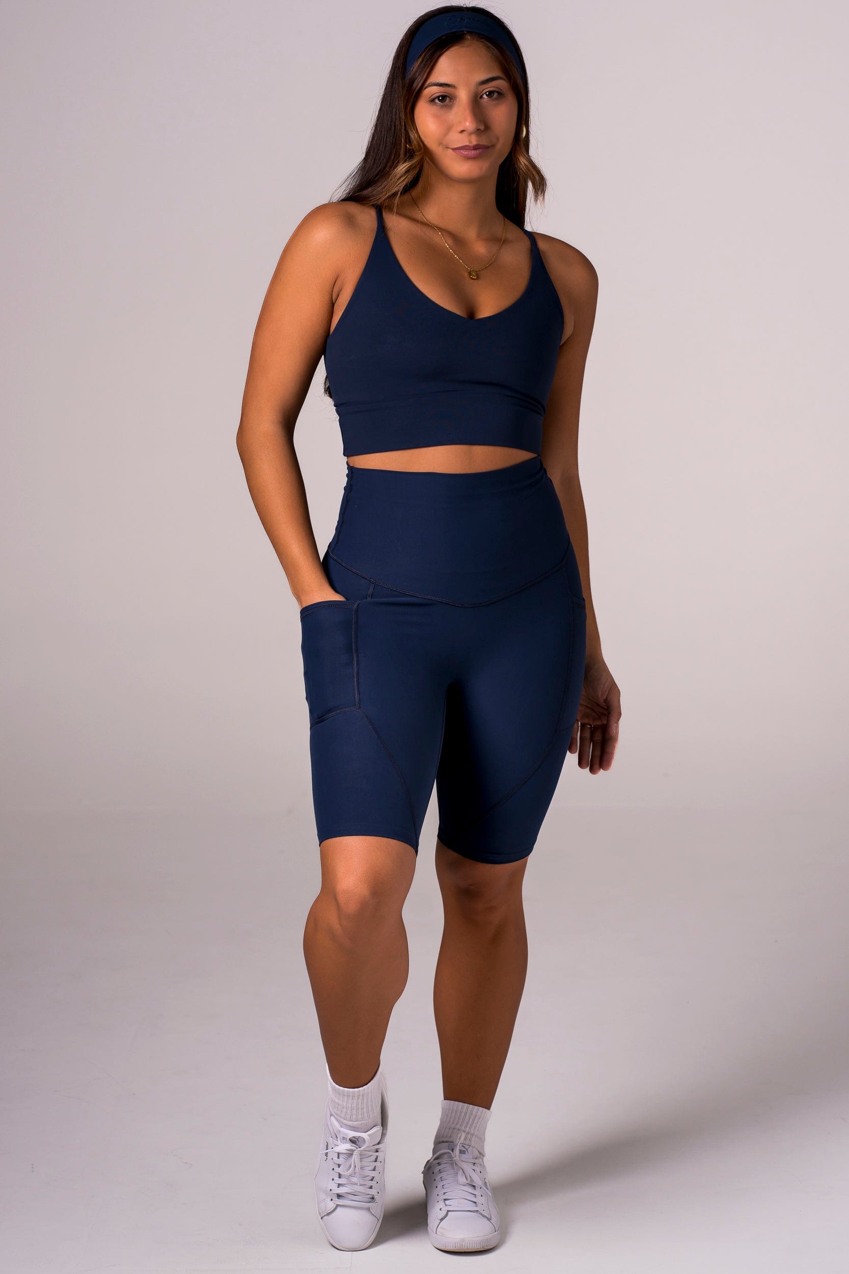 Midnight Dynamic High Waisted Pocket Shaper Bike Shorts