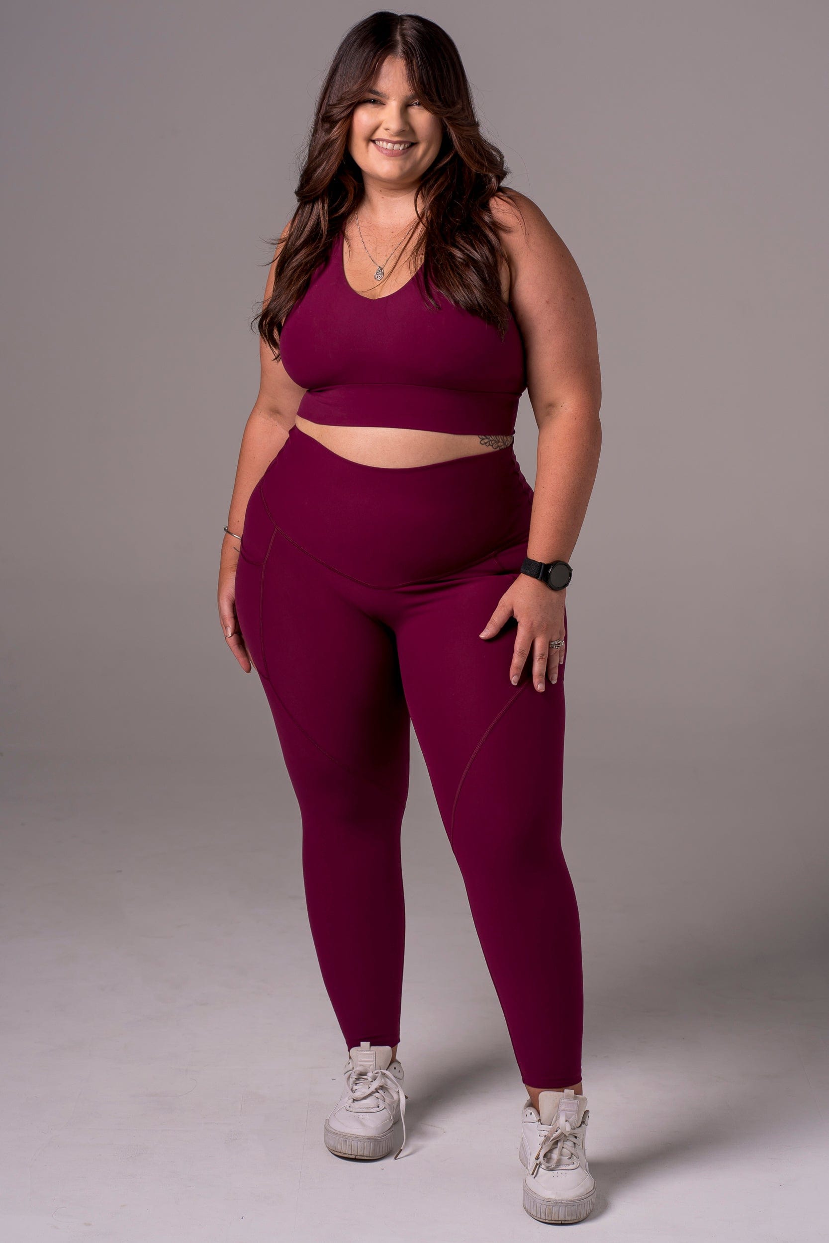 Mulberry Dynamic High Waisted Pocket Shaper Ankle Biter Leggings