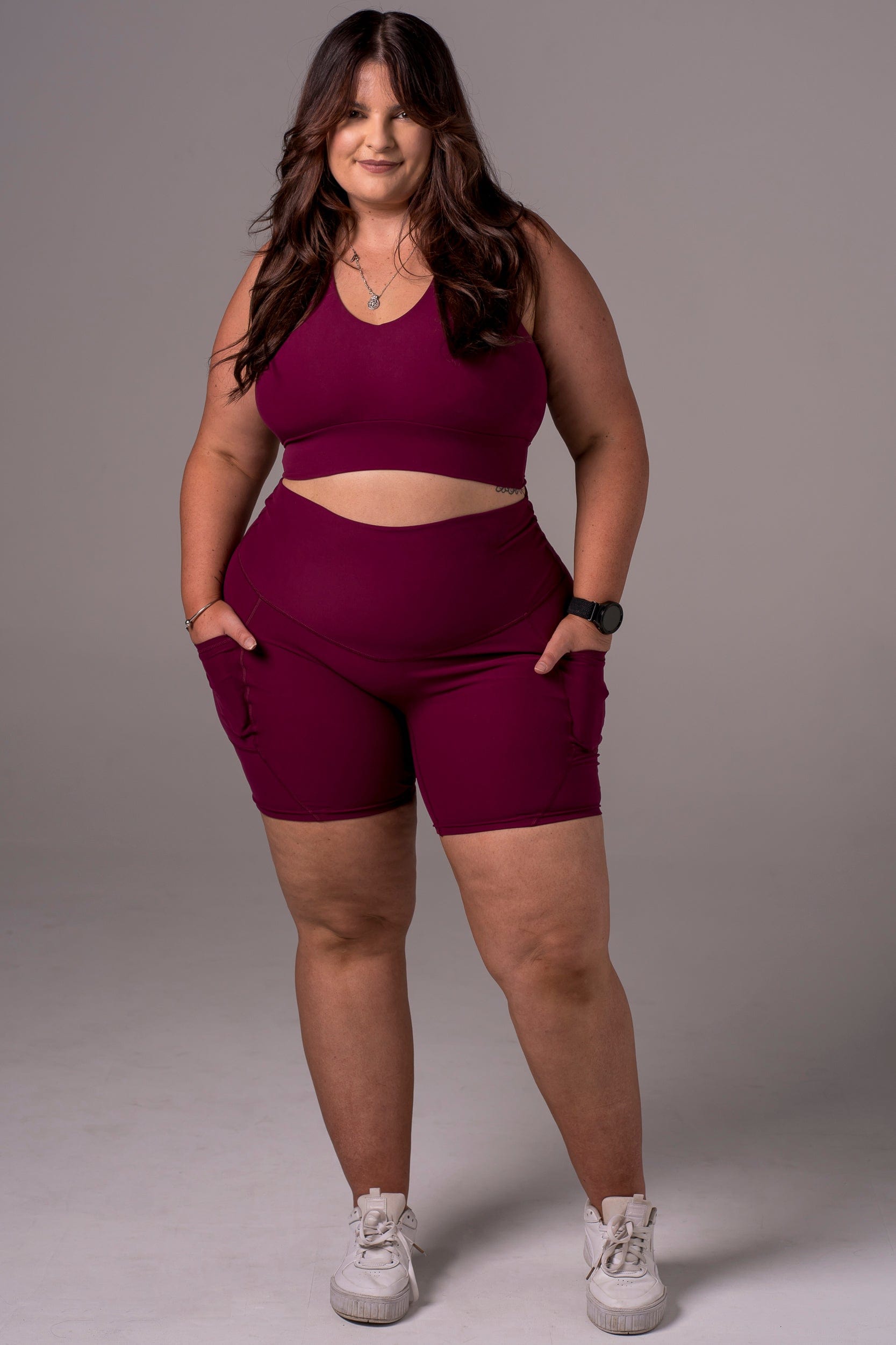 Mulberry Dynamic High Waisted Pocket Shaper Booty Shorts