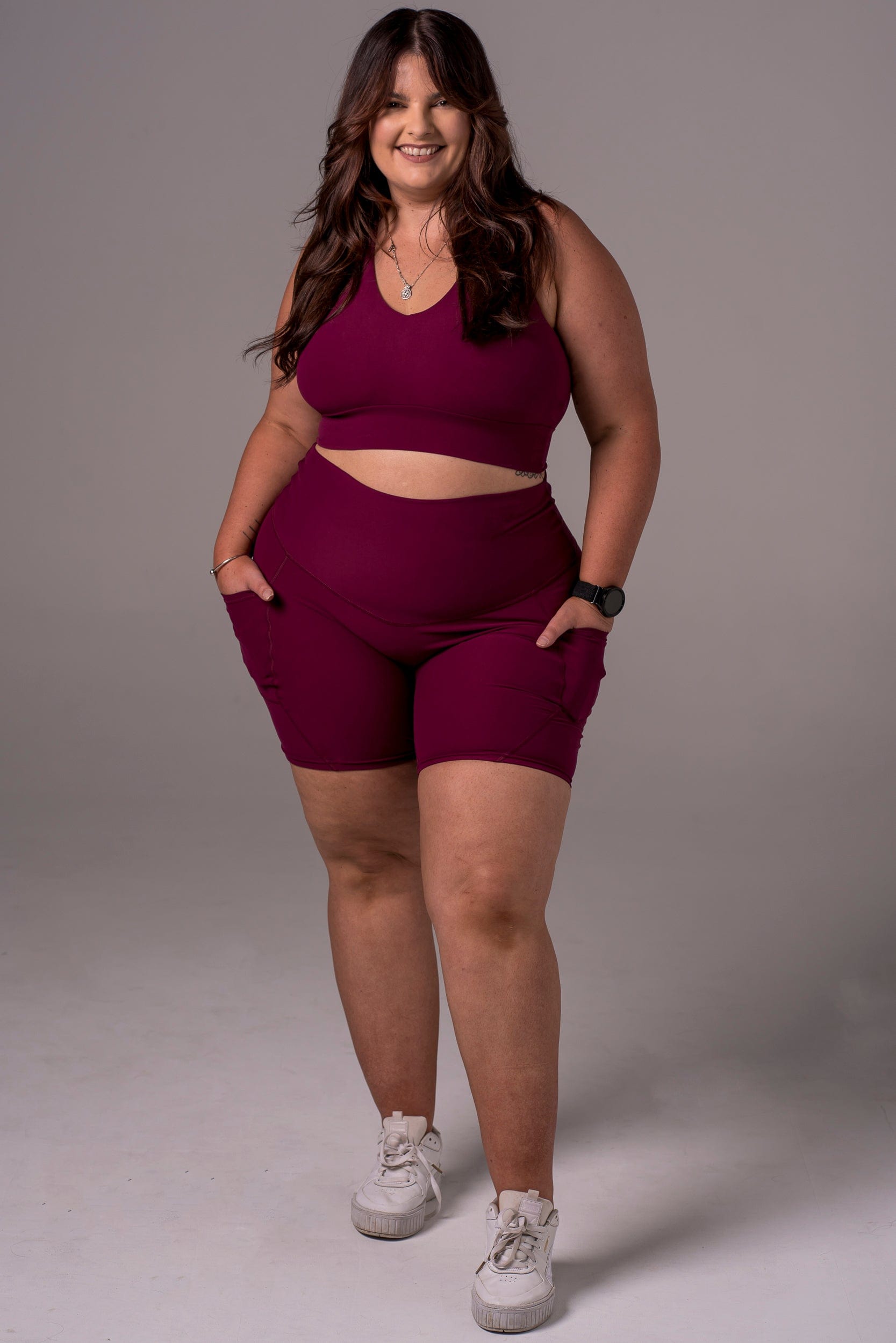 Mulberry Dynamic High Waisted Pocket Shaper Booty Shorts