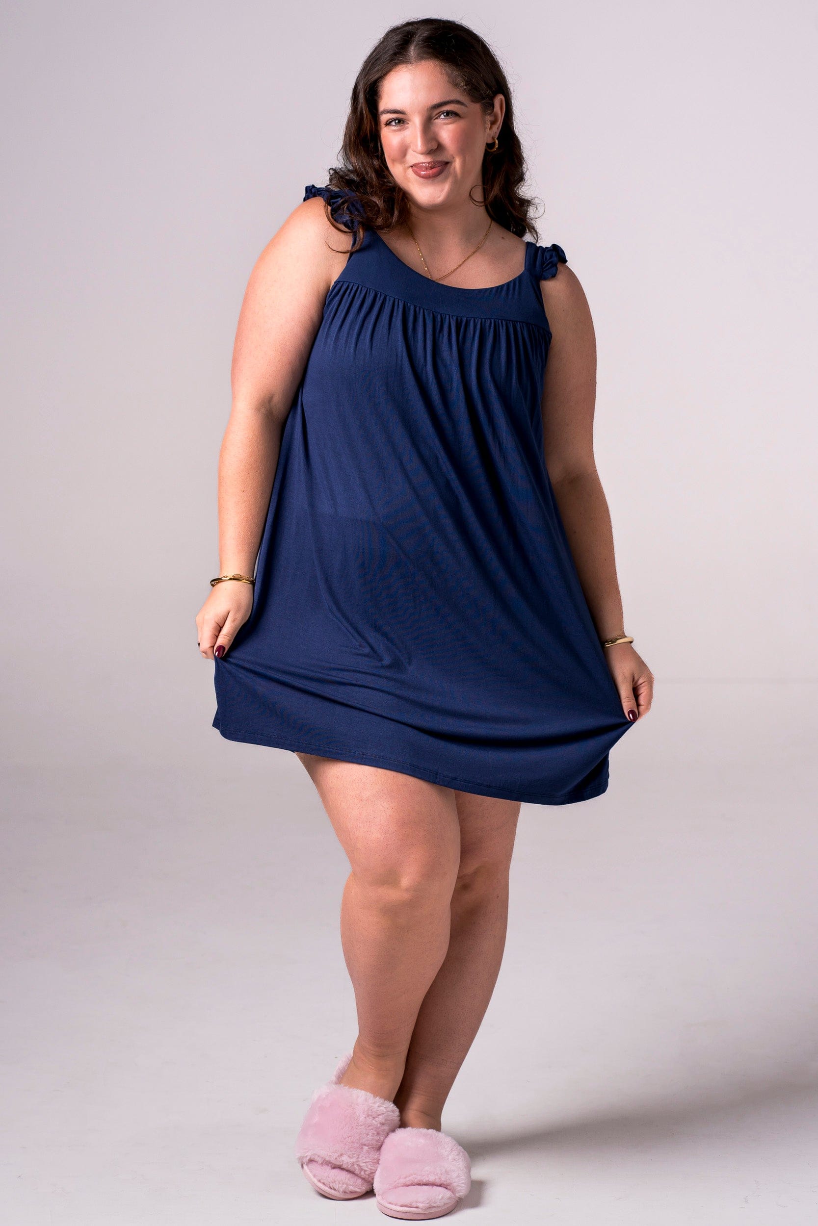 Navy Bamboo Pyjama Dress