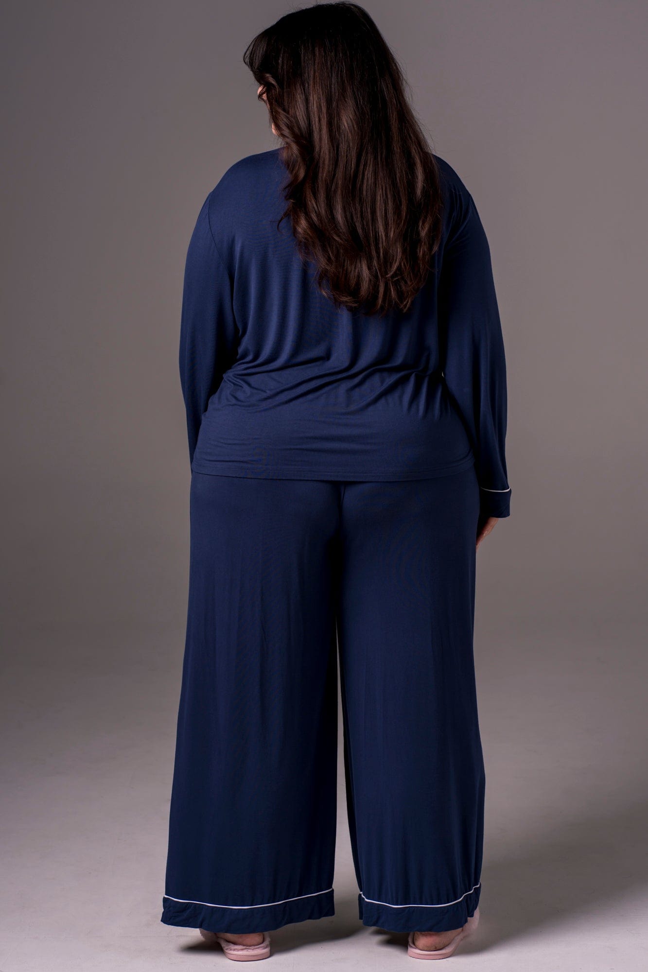 Navy Bamboo Pyjama Long Set