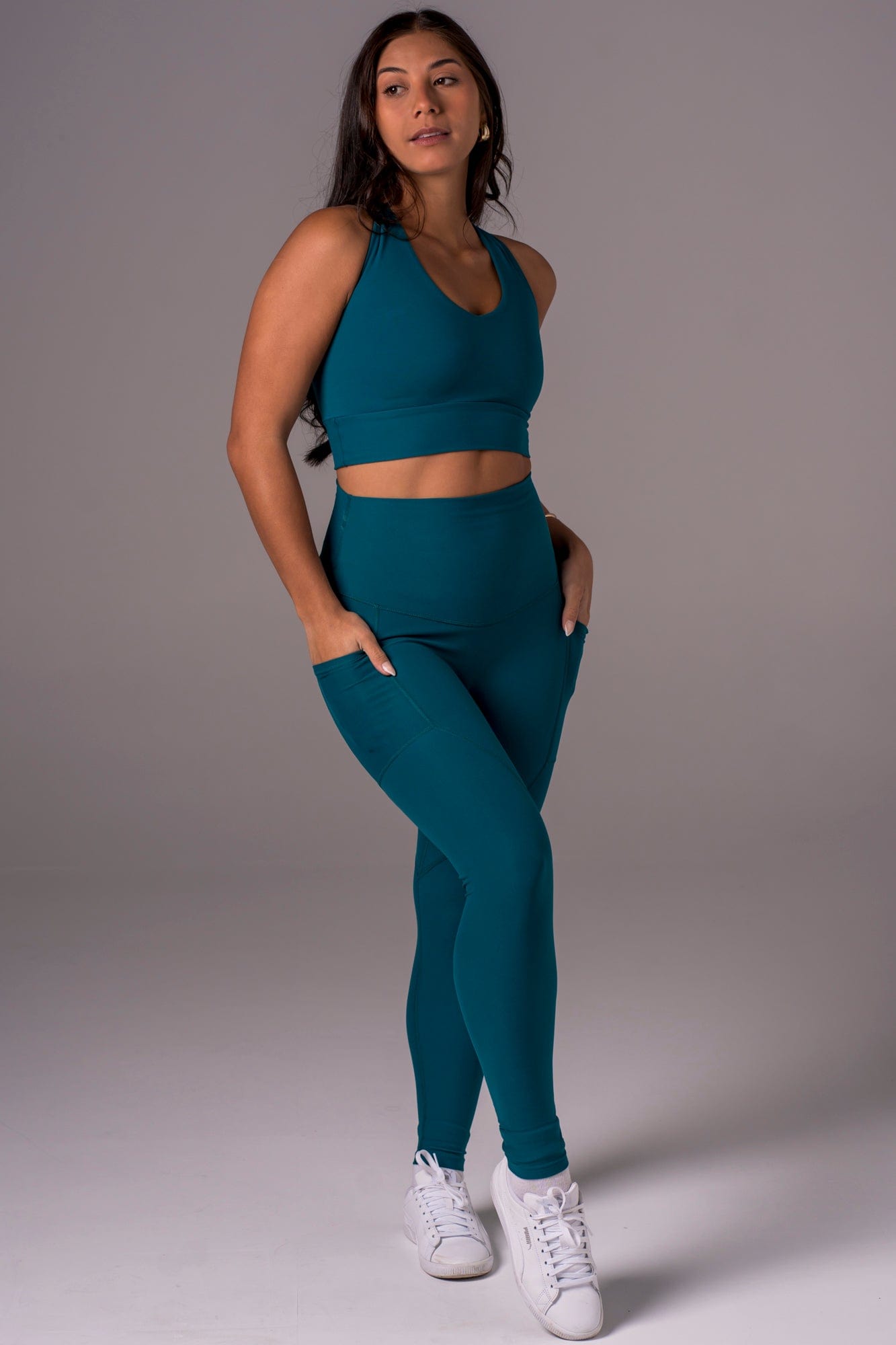 Ocean Dynamic High Waisted Pocket Shaper Ankle Biter Leggings