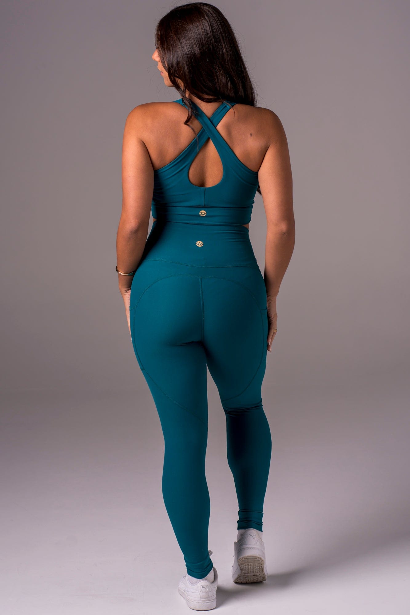 Ocean Dynamic High Waisted Pocket Shaper Ankle Biter Leggings