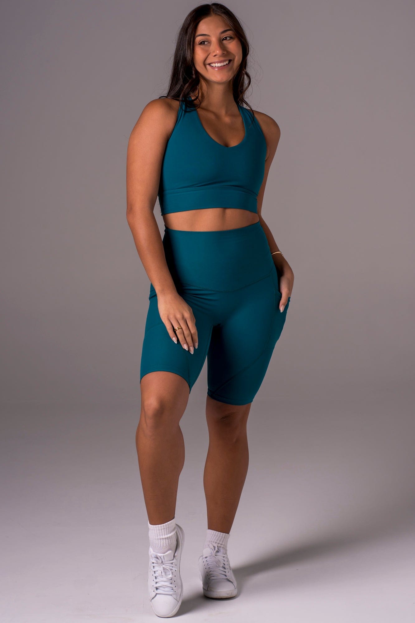 Ocean Dynamic High Waisted Pocket Shaper Bike Shorts