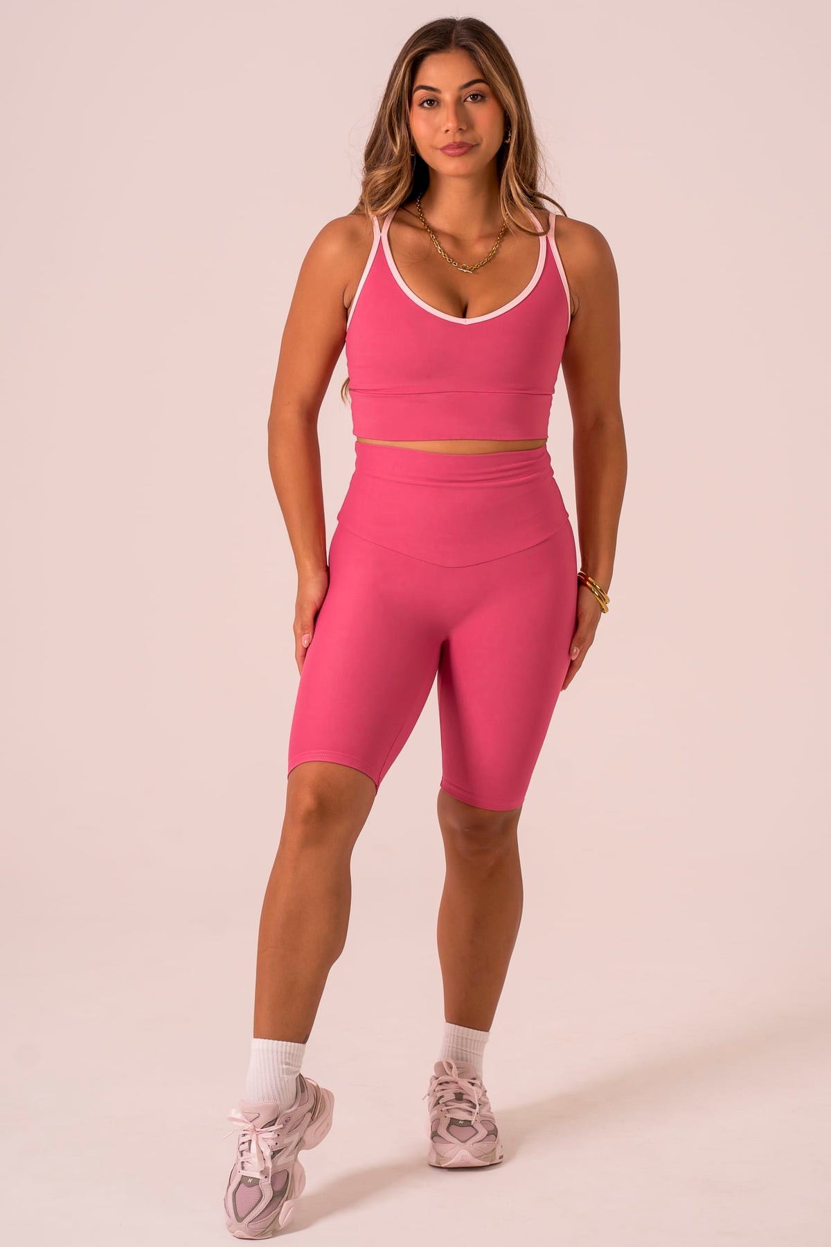 Raspberry Dynamic High Waisted Bike Shorts