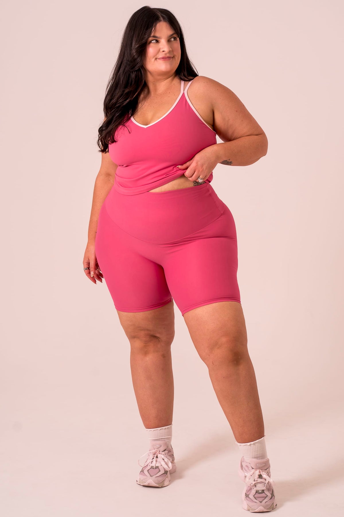 Raspberry Dynamic High Waisted Booty Shorts