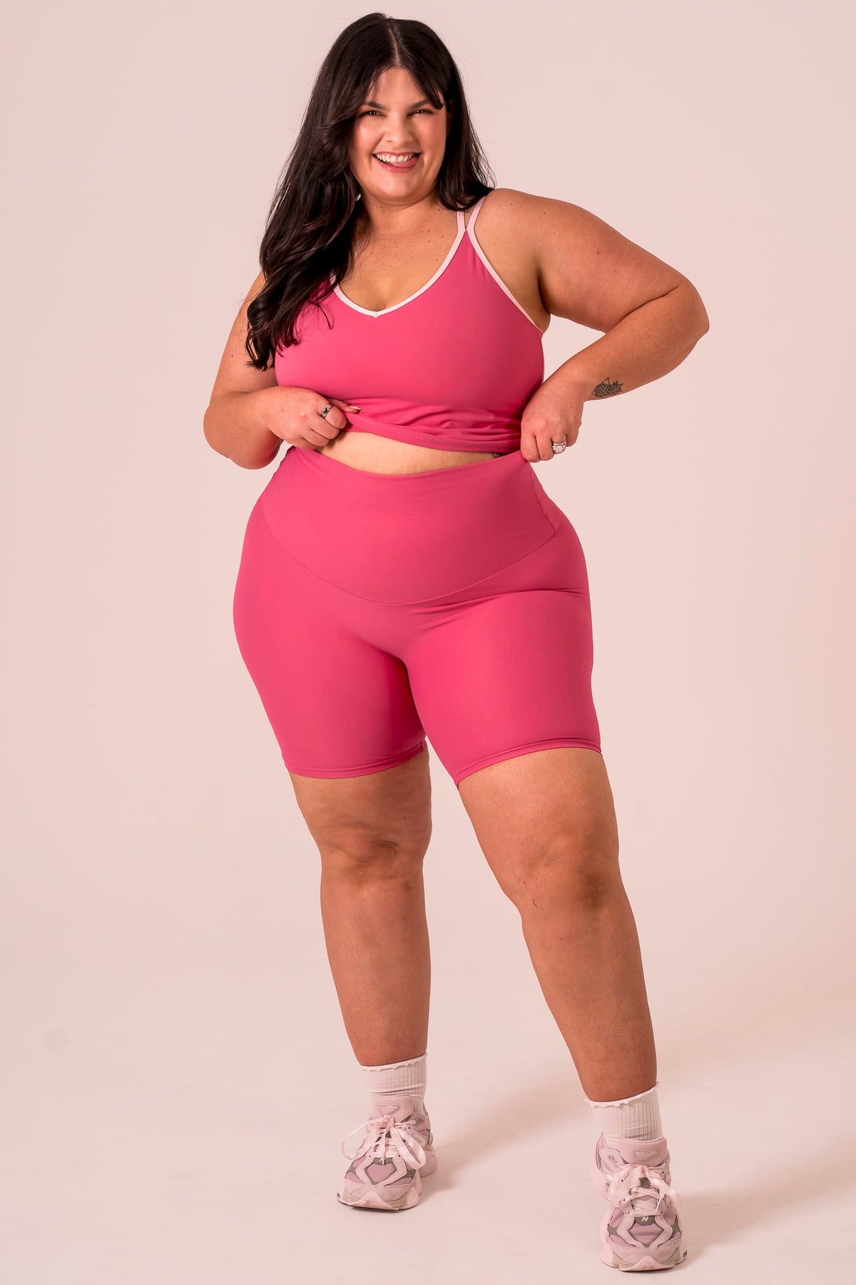 Raspberry Dynamic High Waisted Booty Shorts