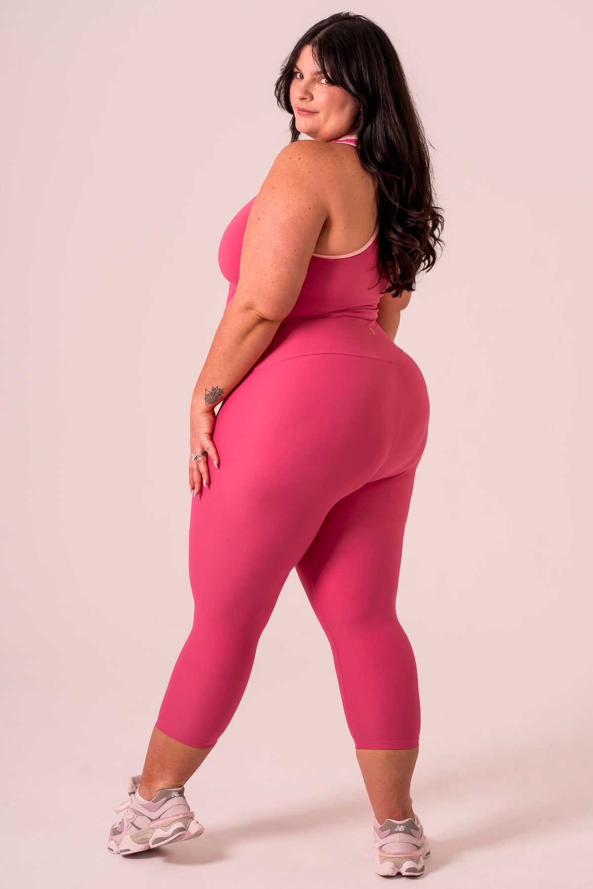 Raspberry Dynamic High Waisted Capri Leggings