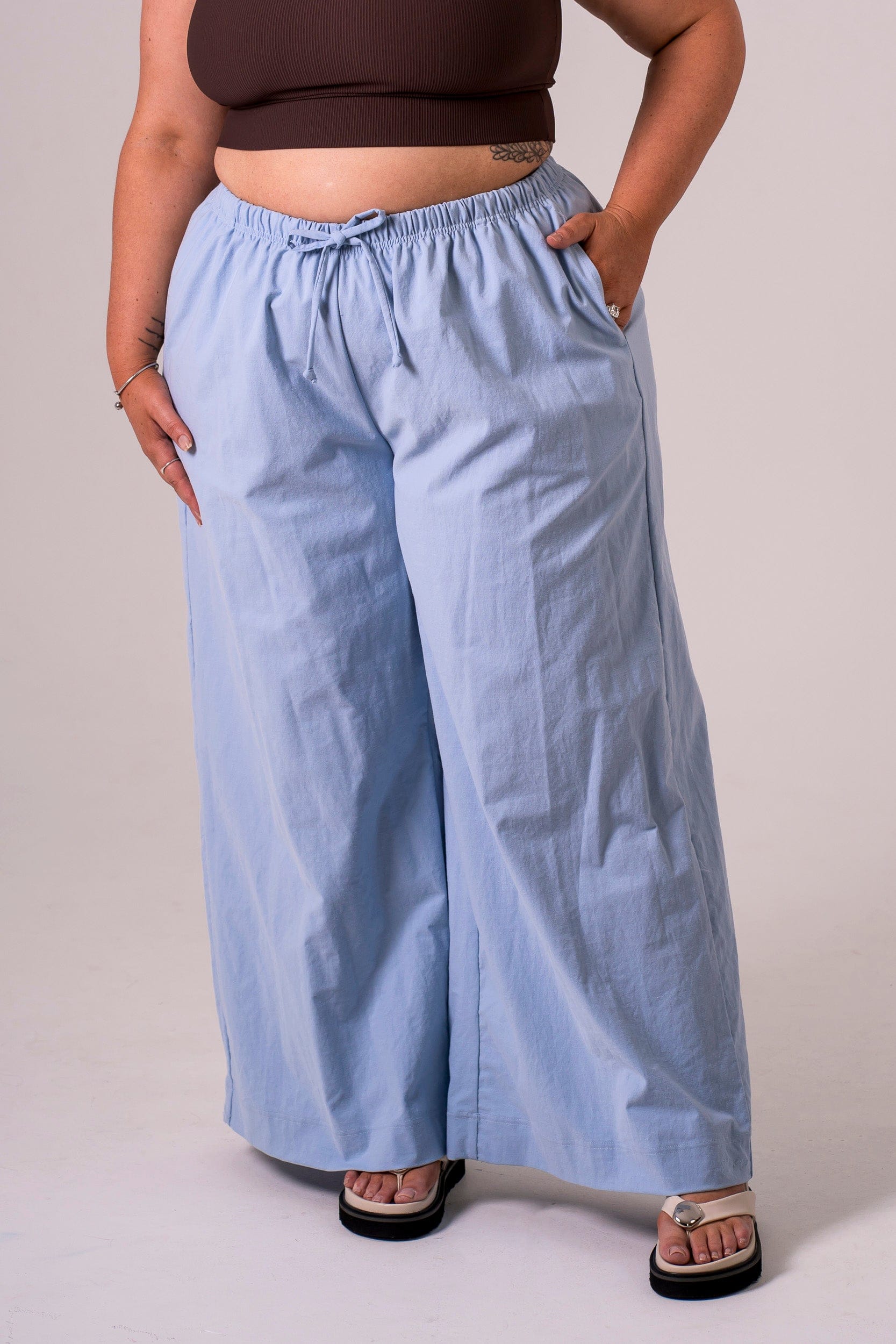 Sky Linen Blend Pants