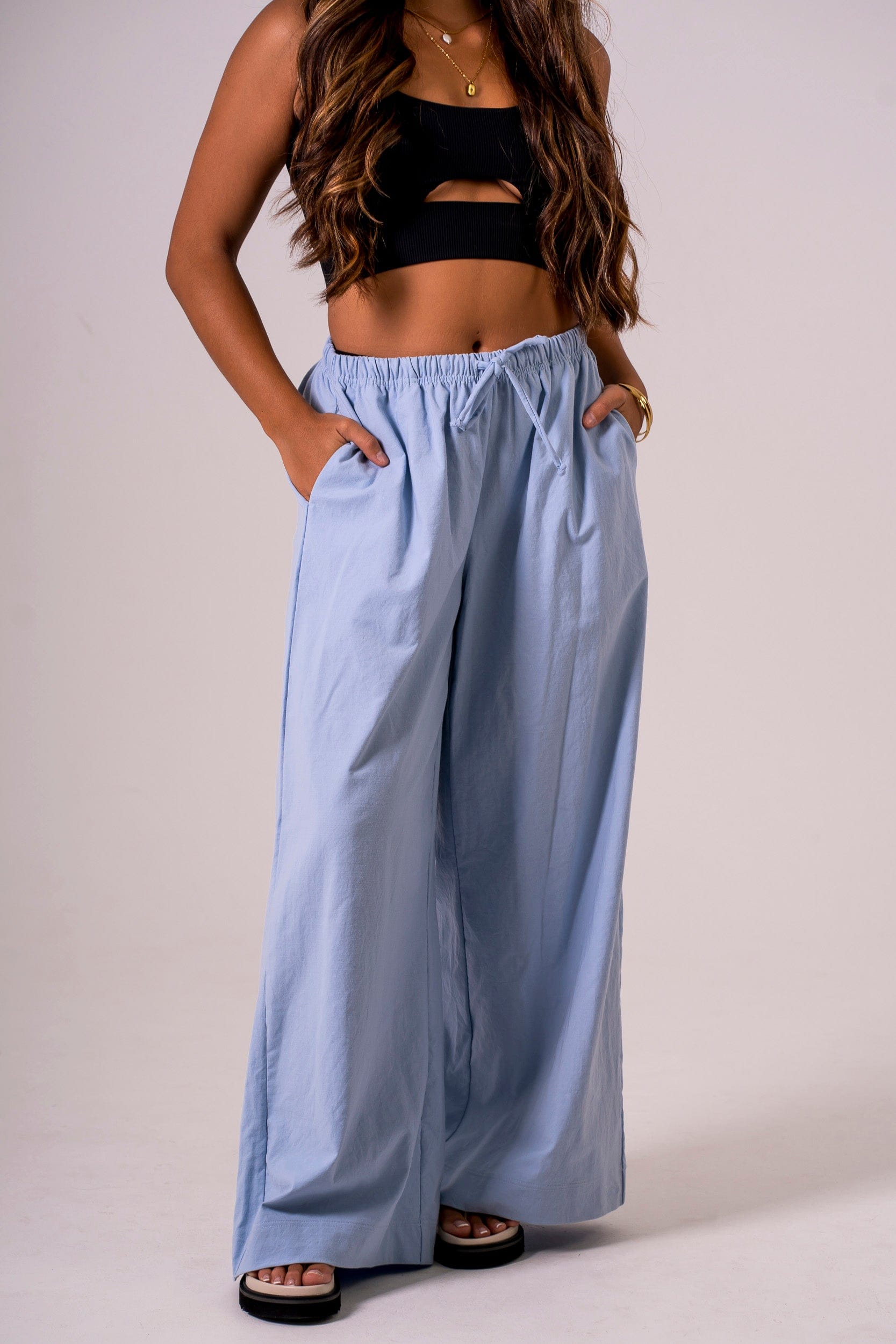 Sky Linen Blend Pants