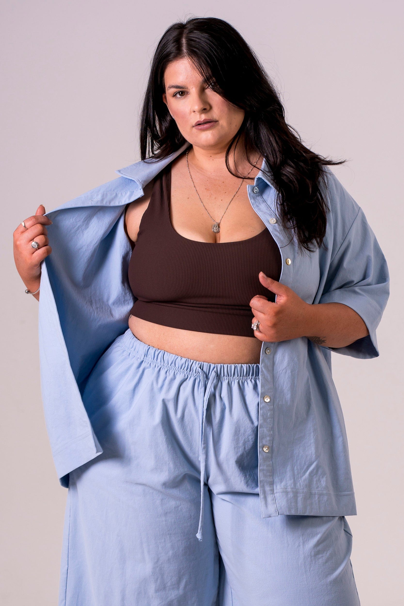 Sky Linen Blend Shirt