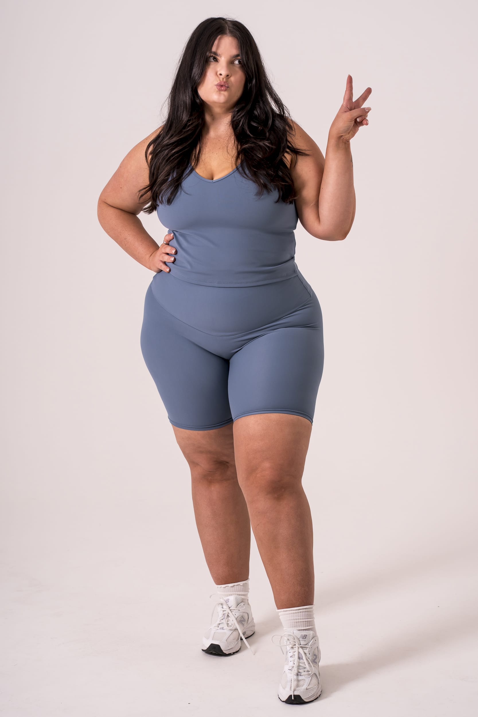Slate Dynamic High Waisted Booty Shorts