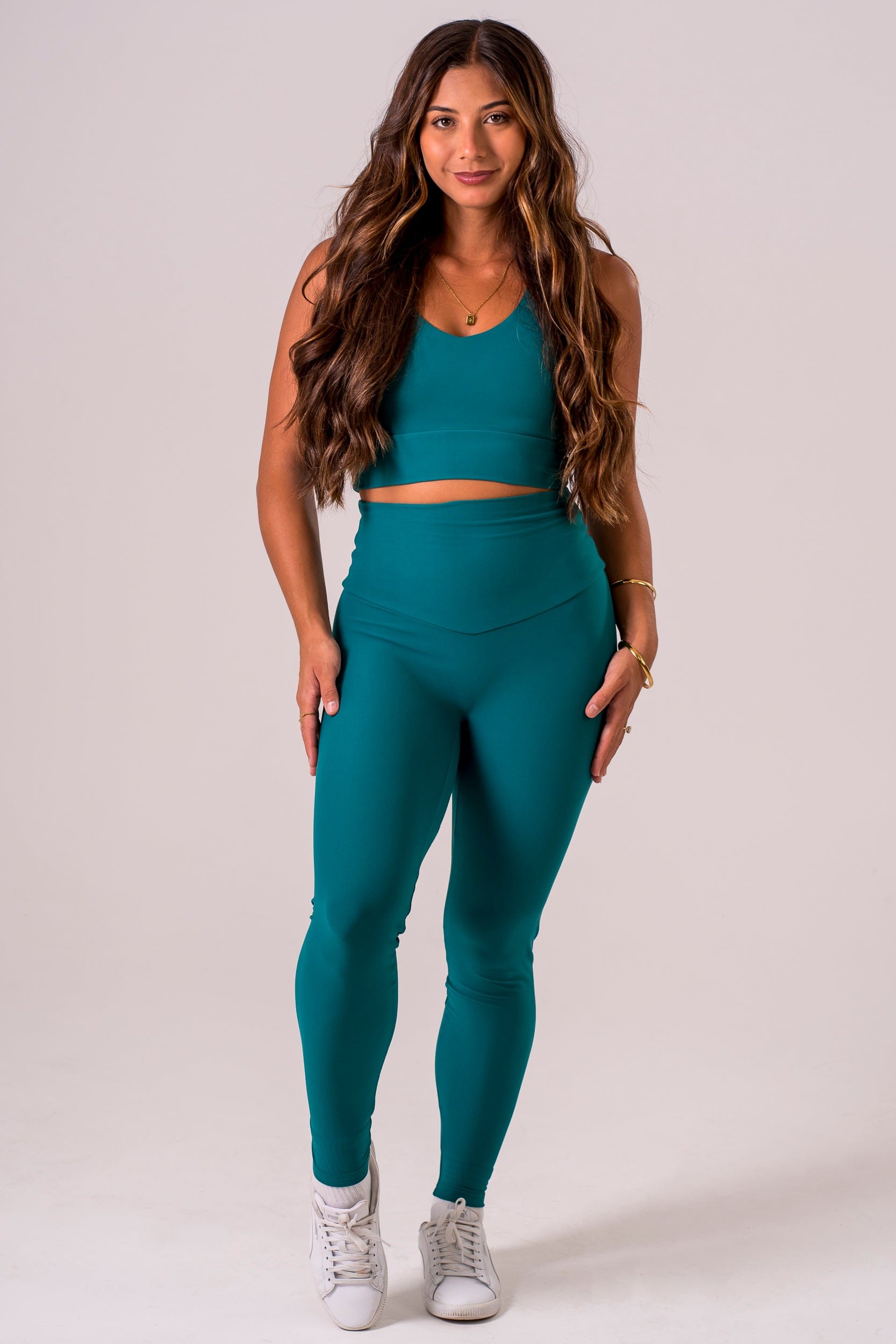 Teal Dynamic High Waisted Ankle Biter Leggings