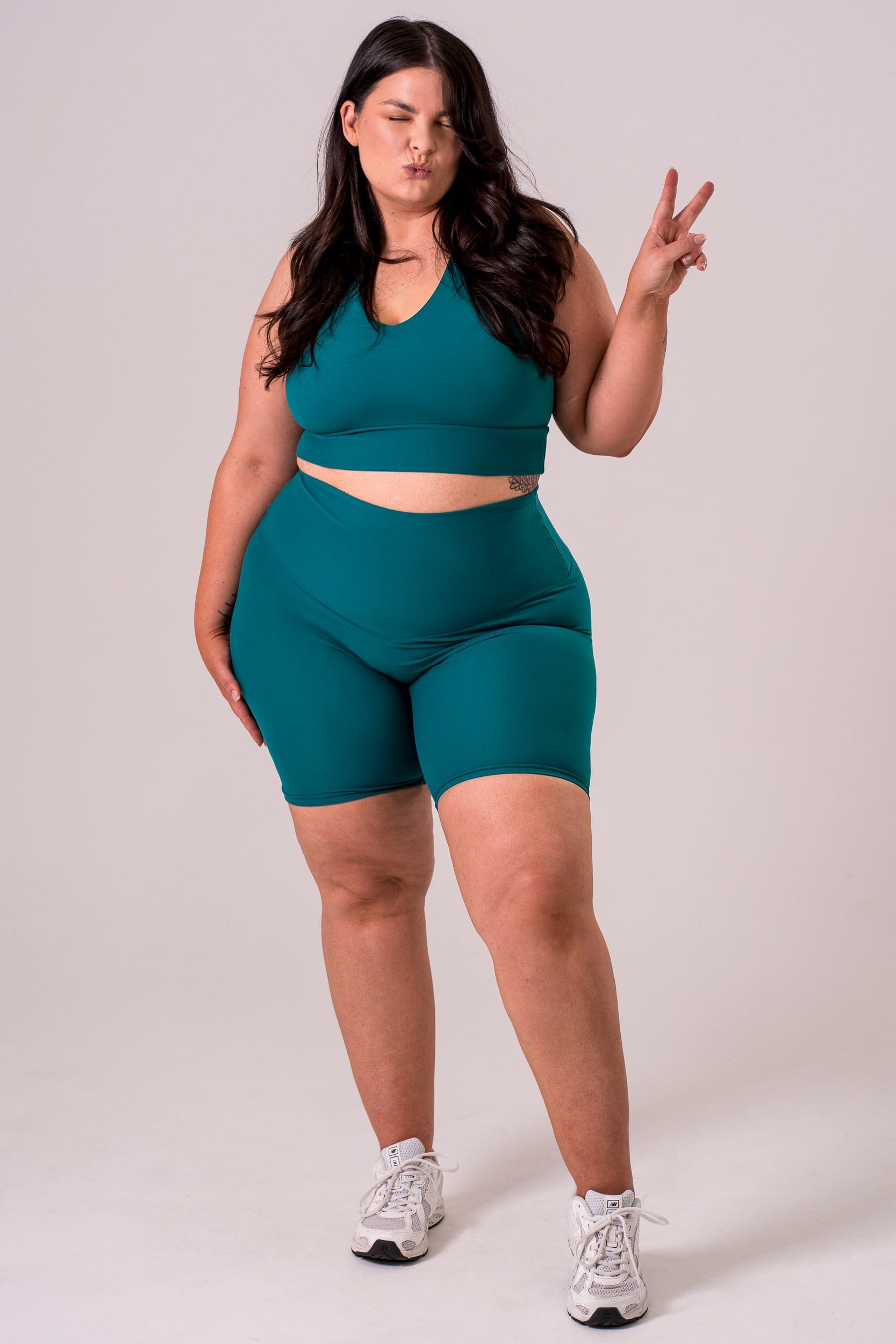 Teal Dynamic High Waisted Booty Shorts