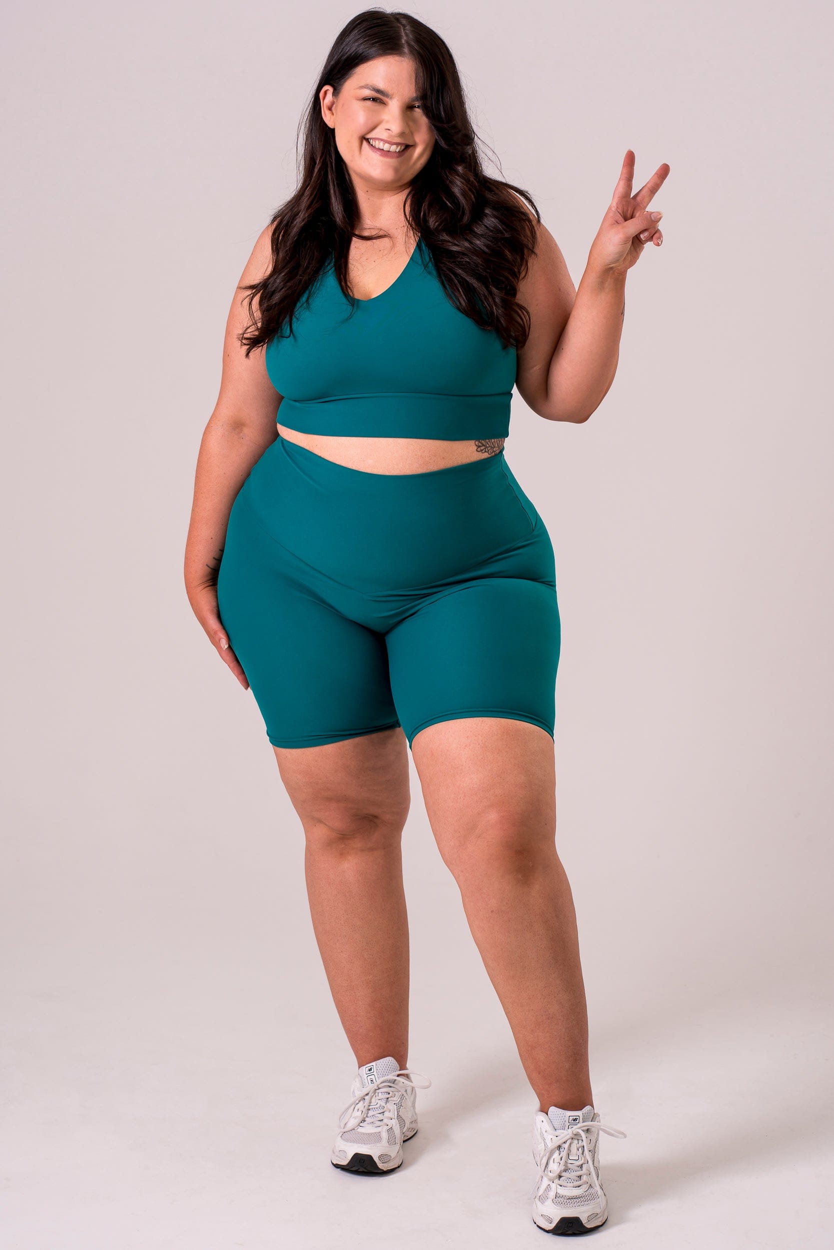 Teal Dynamic High Waisted Booty Shorts